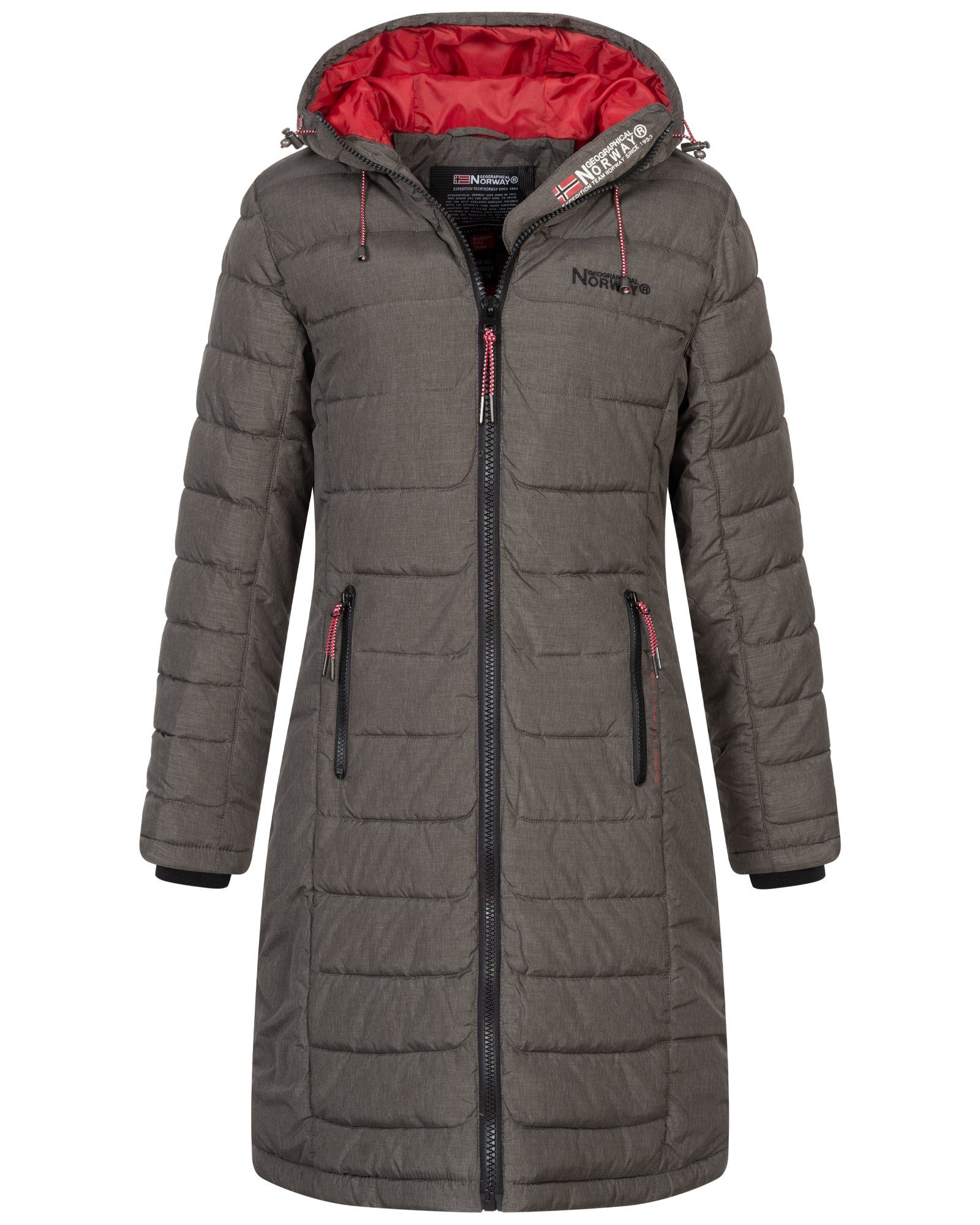 Geographical Norway Steppmantel Damen Winter Jacke Stepp Mantel Lange Steppjacke Wintermantel parka