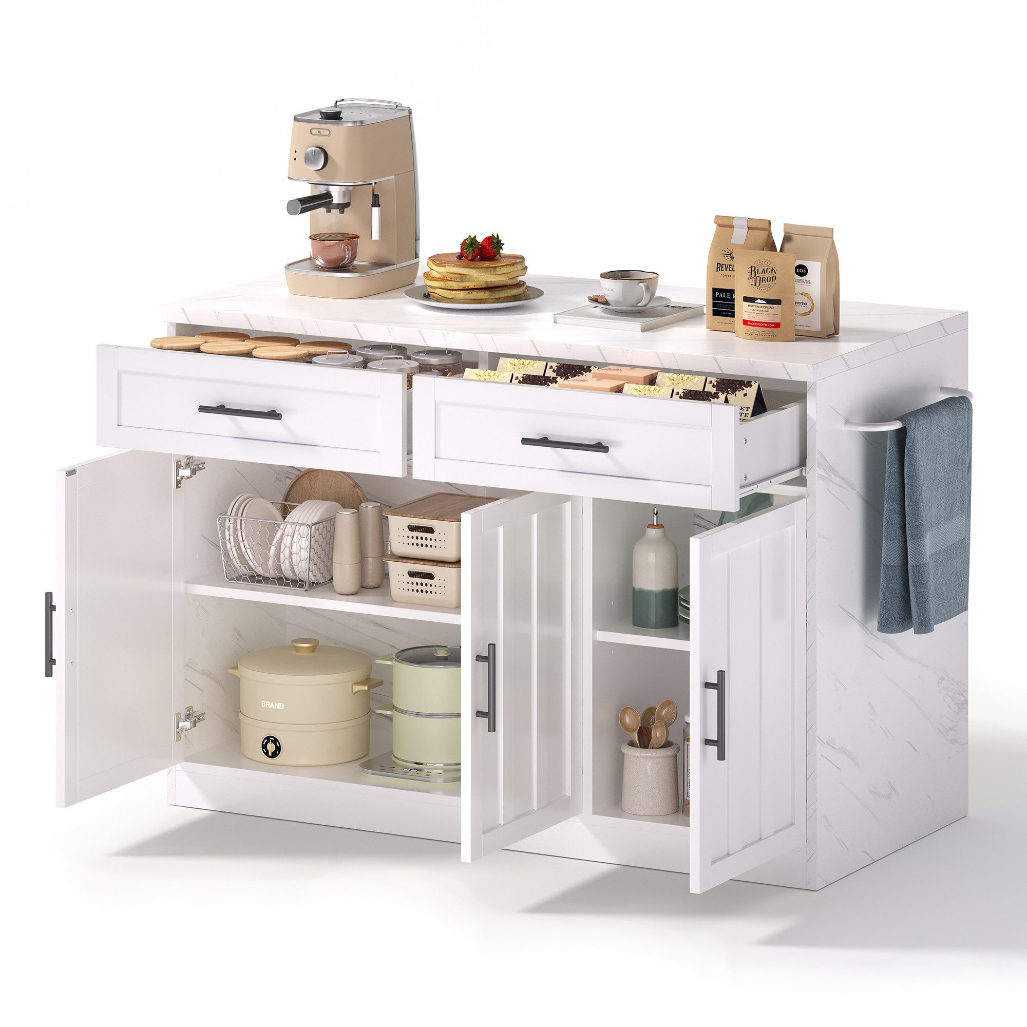 REDOM Küchenwagen Mobiler Buffetschrank, Küchenwagen, (mit Steckdosen,USB-A günstig online kaufen