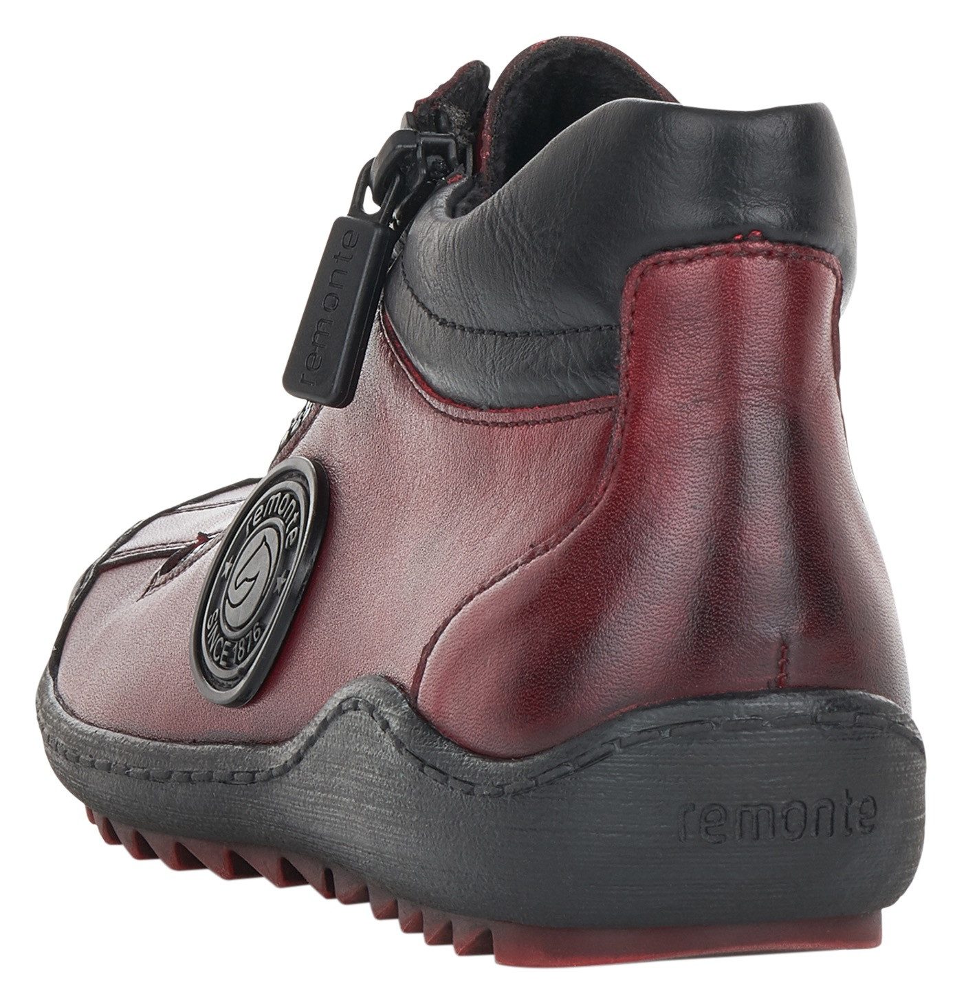 Remonte Schnürboots, Flats, Komfortschuh, Boots mit seitlichem Reißverschluss