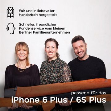 wiiuka Handyhülle suiit Hülle für iPhone 6 Plus / 6s Plus, Klapphülle Handgefertigt - Deutsches Leder, Premium Case