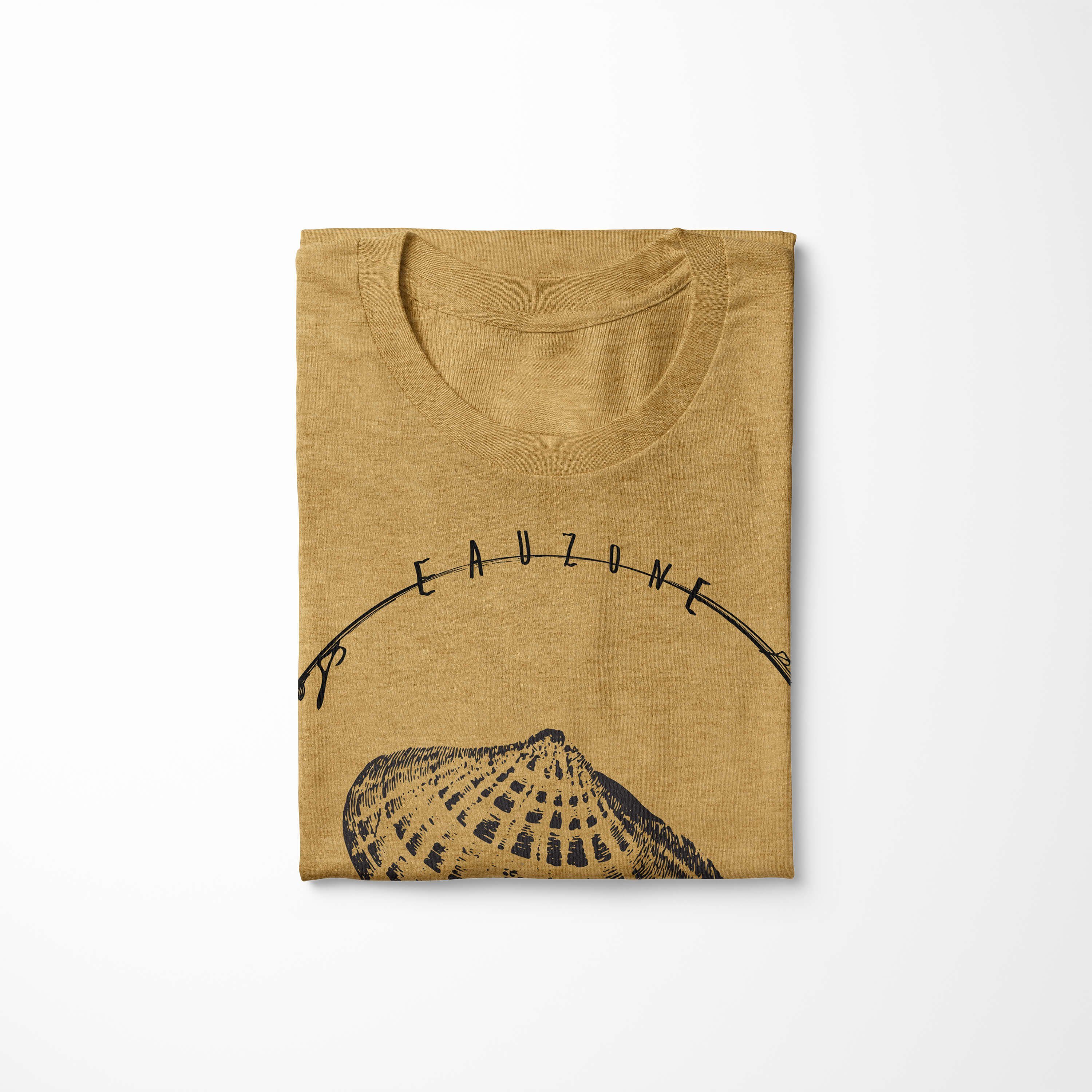 Gold Struktur Art und T-Shirt / Creatures, feine sportlicher Sea Sinus Tiefsee Antique Sea Serie: 033 - Schnitt T-Shirt Fische