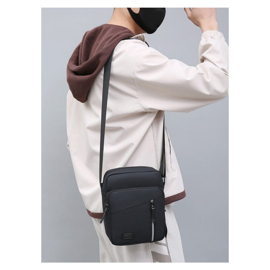Zaewry Schultertasche Oxford Herren Tasche,Umhängetasche, Herrentasche Zum Umhängen (Verstellbarer Schultergurt Wasserdichtes Mit reflektierenden Streif), Cross – Bild 3 von 5
