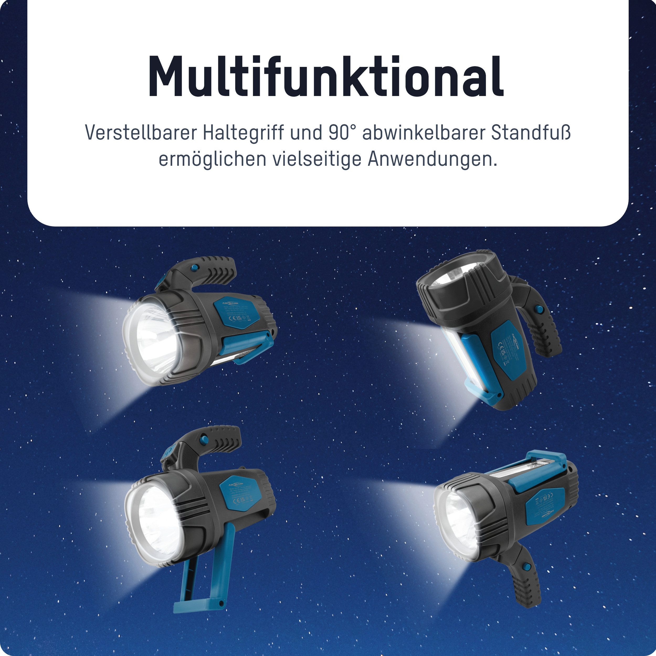 ANSMANN AG LED Headlight HS230B LED Handheld Headlight ideal for camping, work, garden, hiking