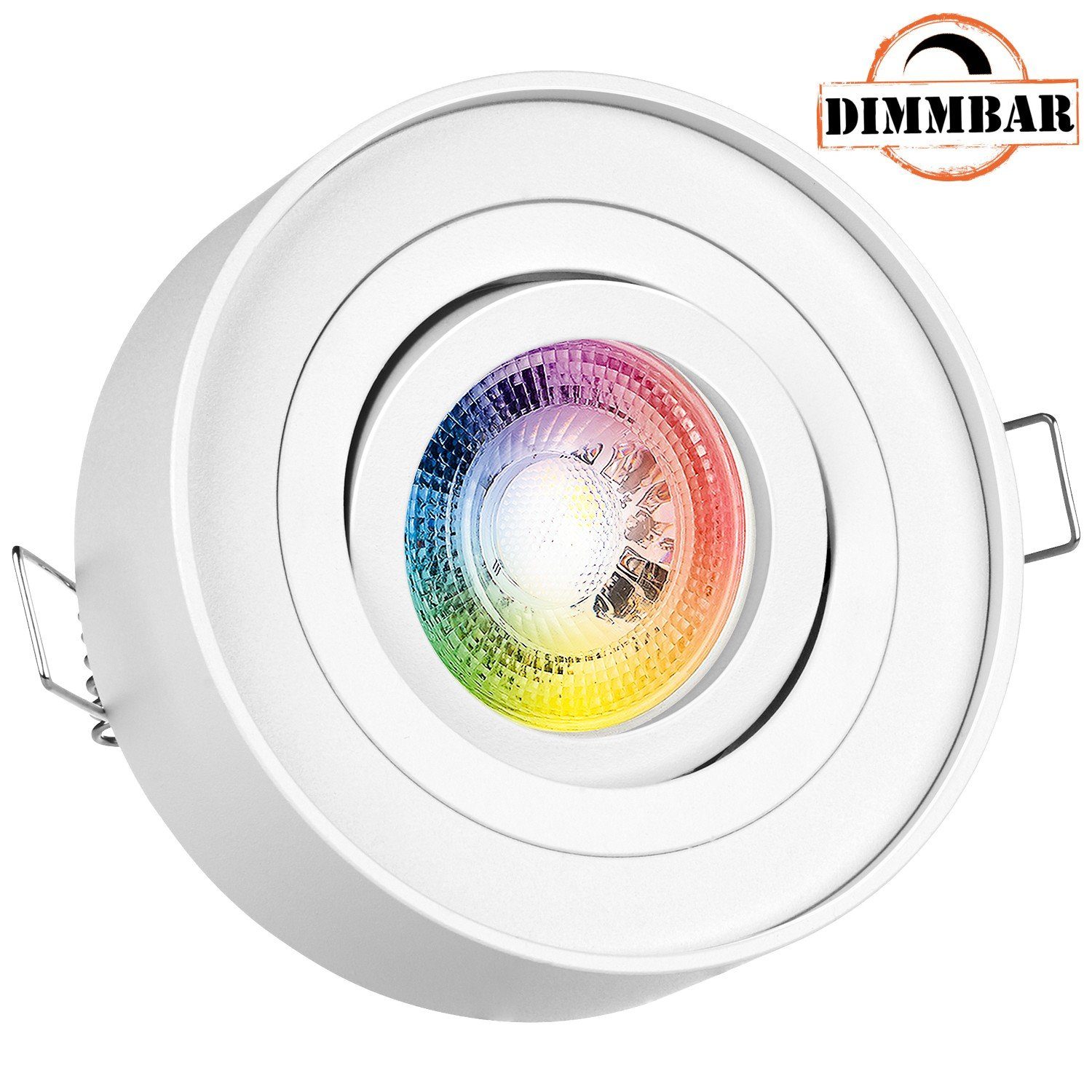 LEDANDO LED Einbaustrahler RGB LED Einbaustrahler Set GU10 in weiß mit 3W LED von LEDANDO - 11 Fa | Strahler