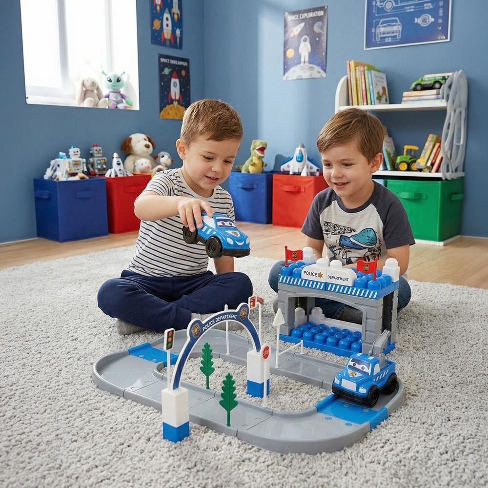 OGI MOGI TOYS Lernspielzeug Ogi Mogi Polizeistation Spielset – 52-teiliges Rollenspiel ab 3 Jahren (1-St)