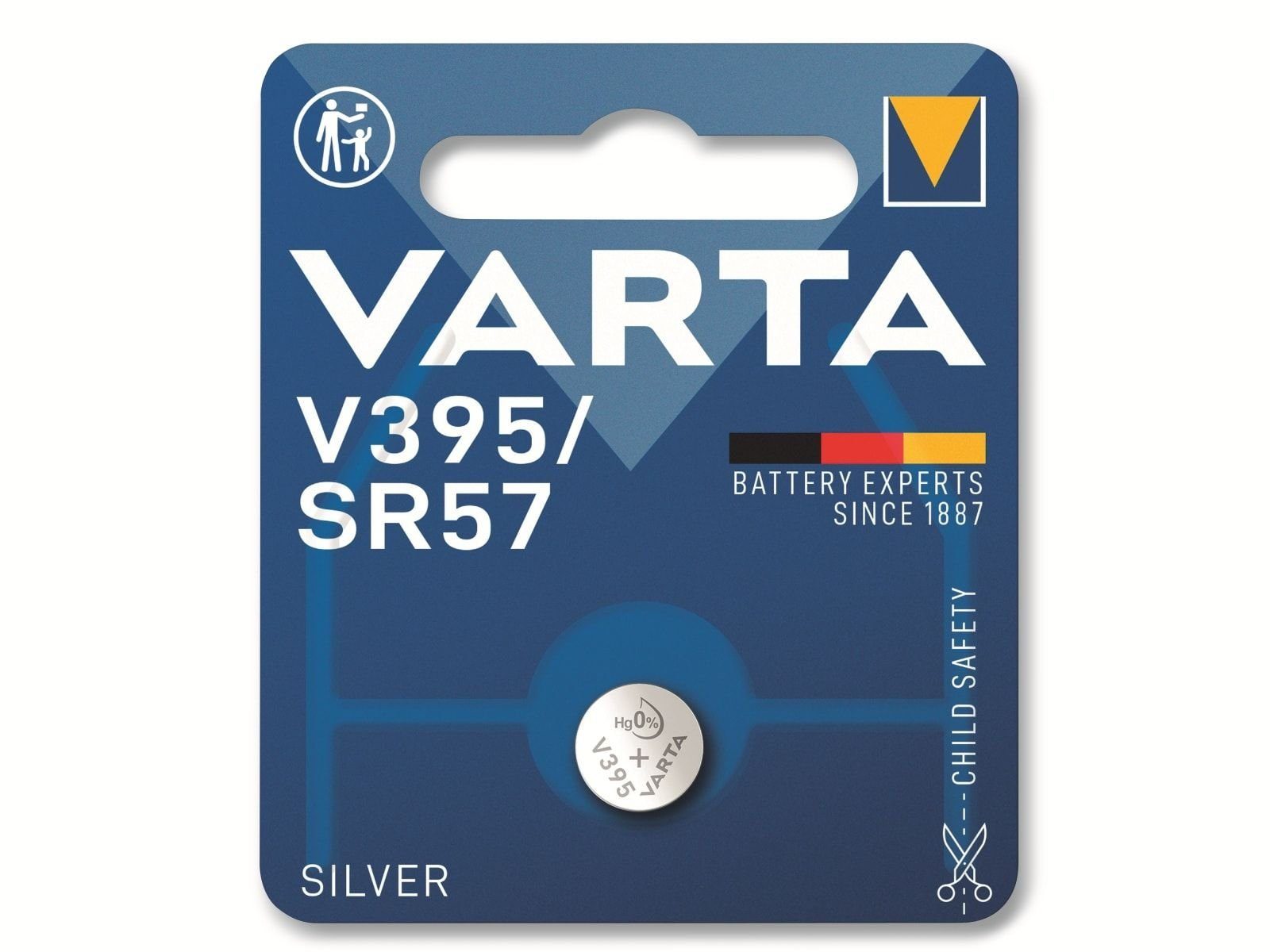 1.55V, VARTA 395 VARTA SR57, Knopfzelle Oxide, Silver 1 Knopfzelle