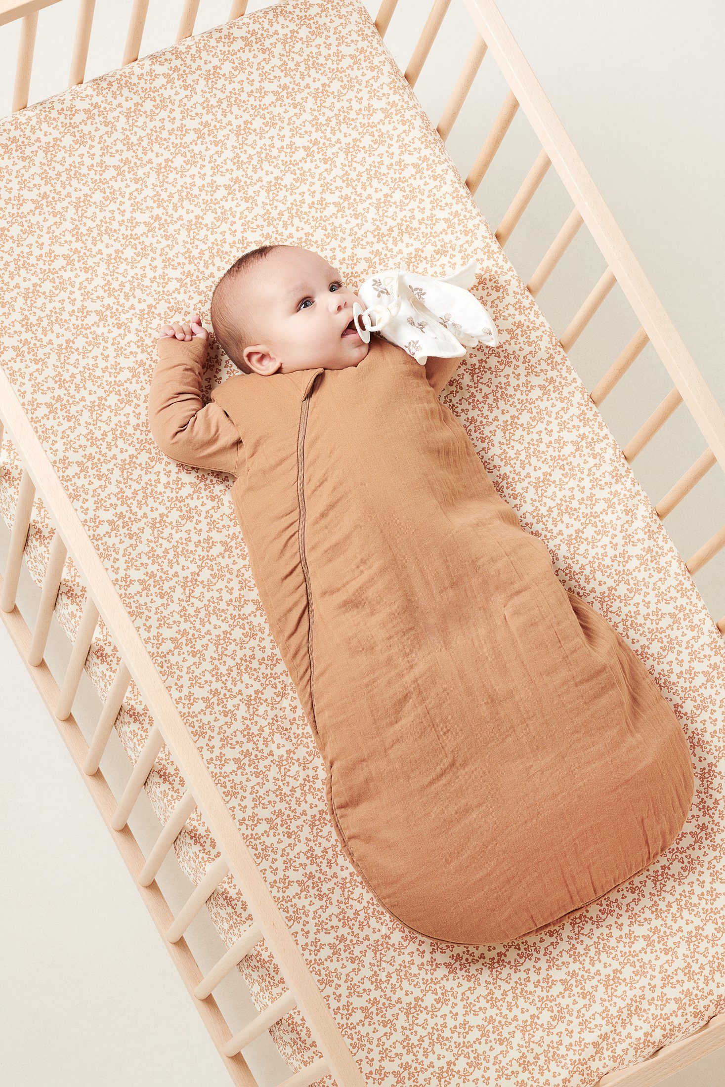 Noppies Babyschlafsack Noppies Baby 4-Jahreszeiten Schlafsack Uni (1 tlg) Indian Tan