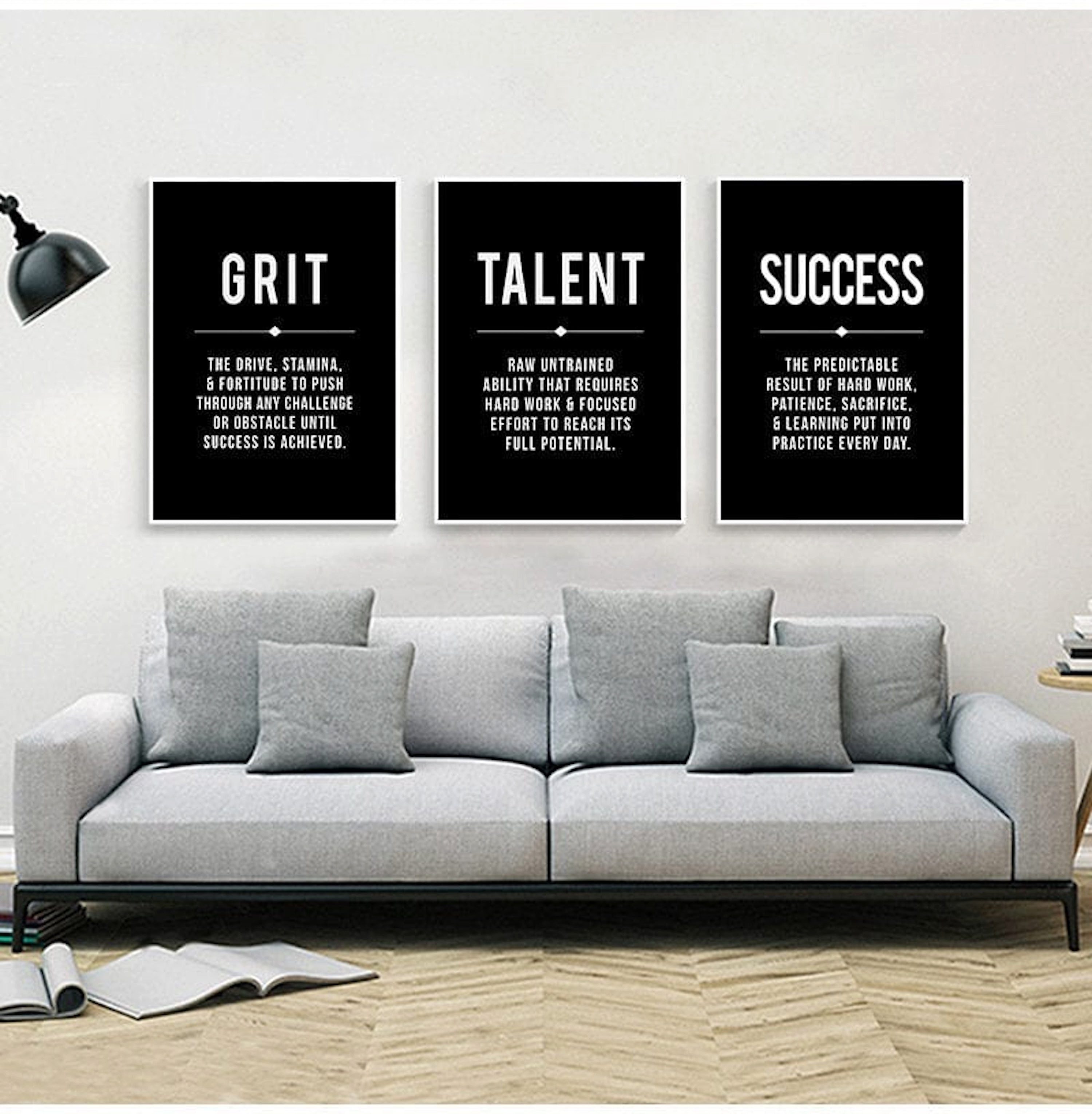 JUSTGOODMOOD Poster Motivation Sprüche Erfolg Schwarz Weiß Deko Print ohne Rahmen Success, Success (1 St)