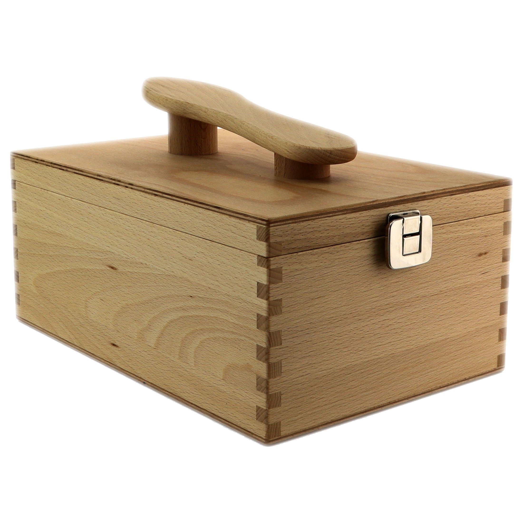 Bürstenhaus Redecker Wertbeständiger Schuhputzkasten geöltem Buchenholz Schuhputzkiste Lederpflegeset