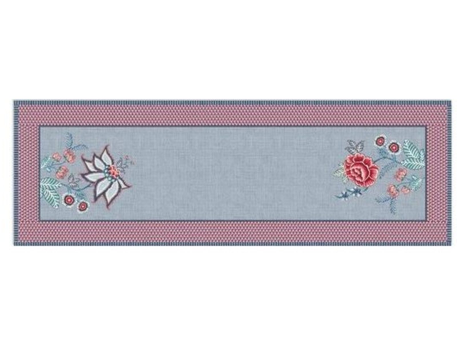 PiP Studio Tischläufer Flower Festival Tischläufer Blue 50 x 150 cm, Table Runner Flower Festival Blue 50x150cm