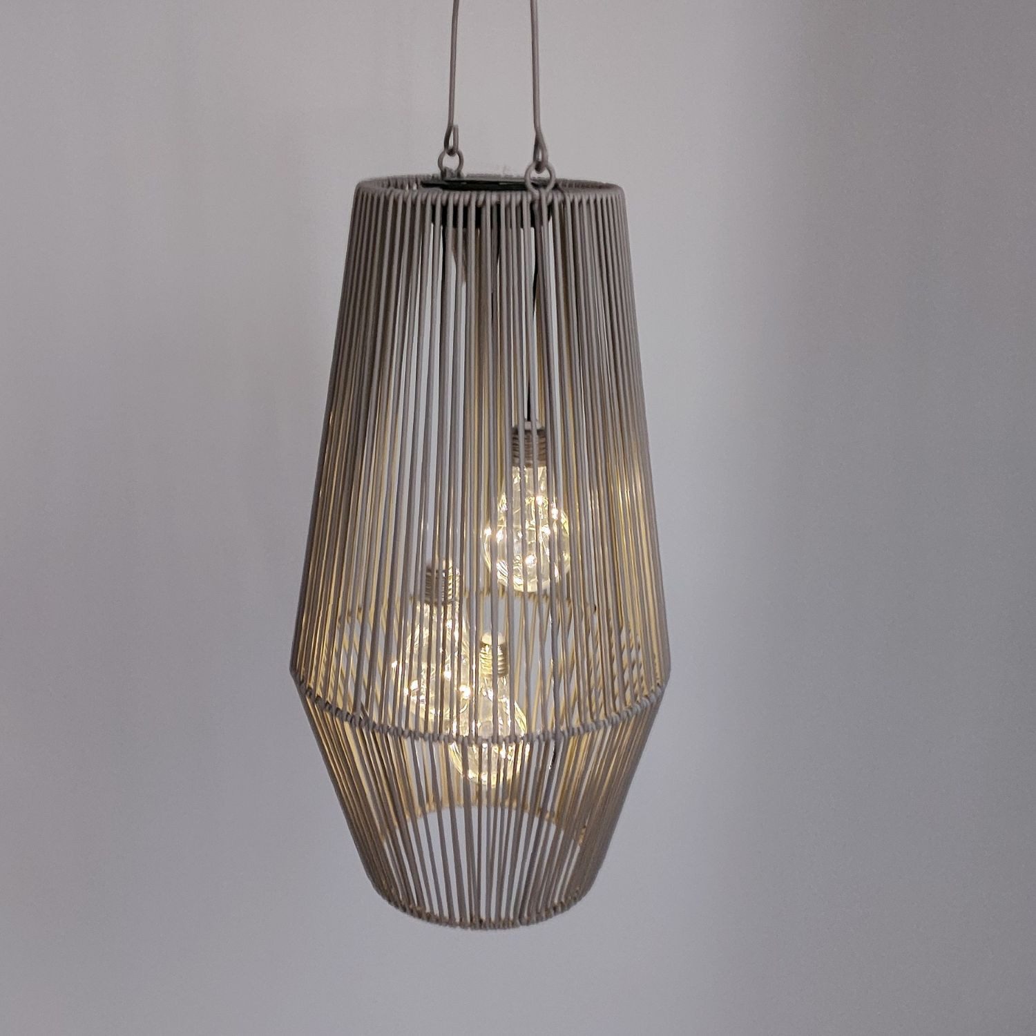 formano LED Tischleuchte Rattan-Optik, LED, Solarbetrieben, Grau, Bänder, H: 45cm