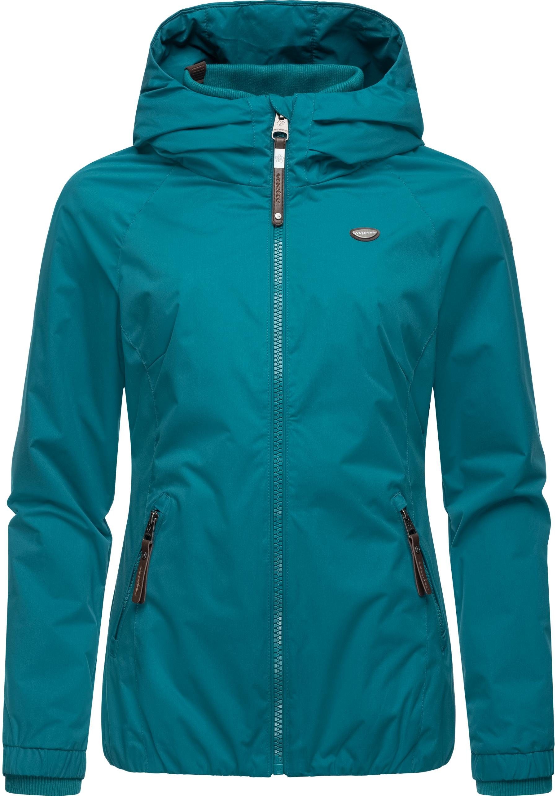 Outdoorjacke Dizzie mit Kapuze Ragwear stylische Übergangsjacke großer flaschengrün