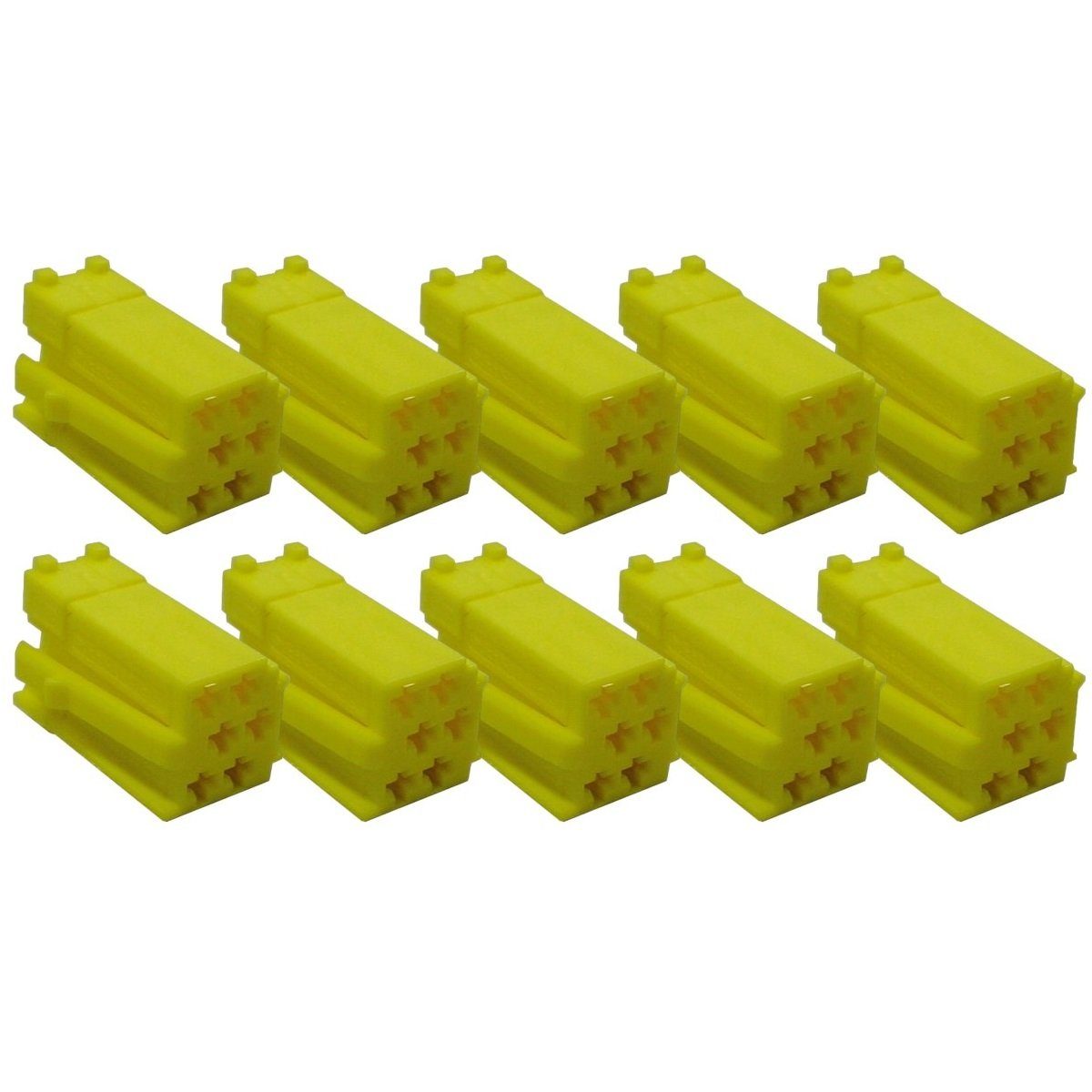 AIV 10 Mini-ISO-Stecker 6-Polig Leer-Gehäuse Gelb Auto-Adapter, 6-Pol Mini-Iso