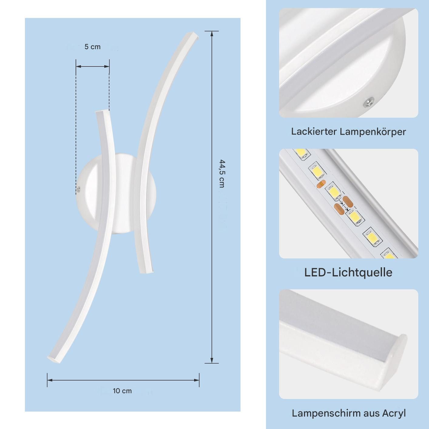 Goeco LED Wandleuchte LED Wandlampe, 20W Aluminium Wandlampe,für Wohnzimmer günstig online kaufen