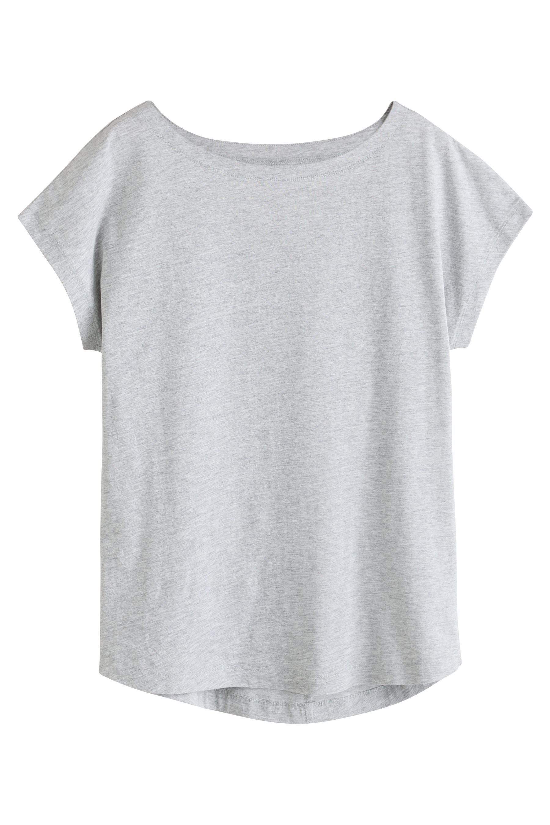 Next T-Shirt 5er-Pack T-Shirts mit Flügelärmeln, Kurzgröße (5-tlg) – Bild 4 von 5