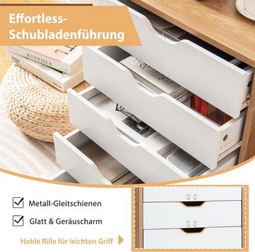 KOMFOTTEU Rollcontainer Aktenschrank, mit 5 Schubladen, aus Holz