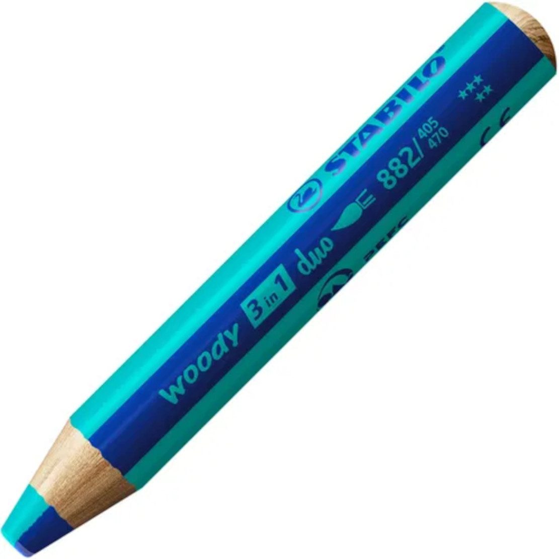 STABILO Buntstift STABILO woody 3in1 DUO Buntstift Ultramarinblau/Türkis