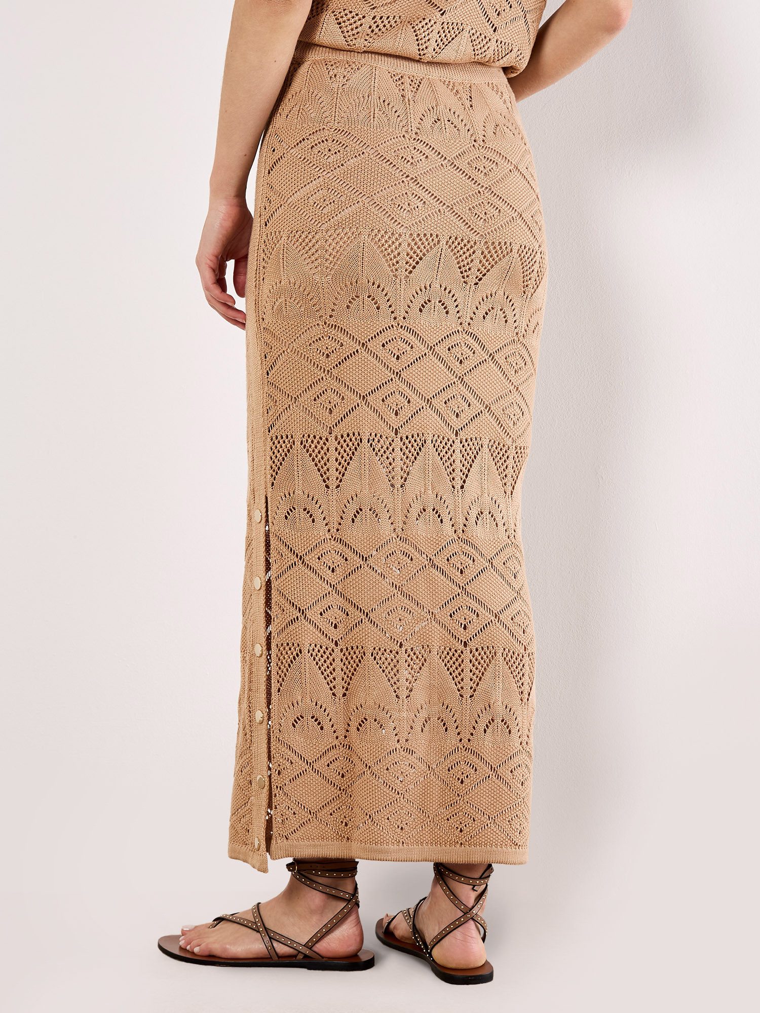 Apricot Maxirock Mixed Pointelle Knit Maxi günstig online kaufen