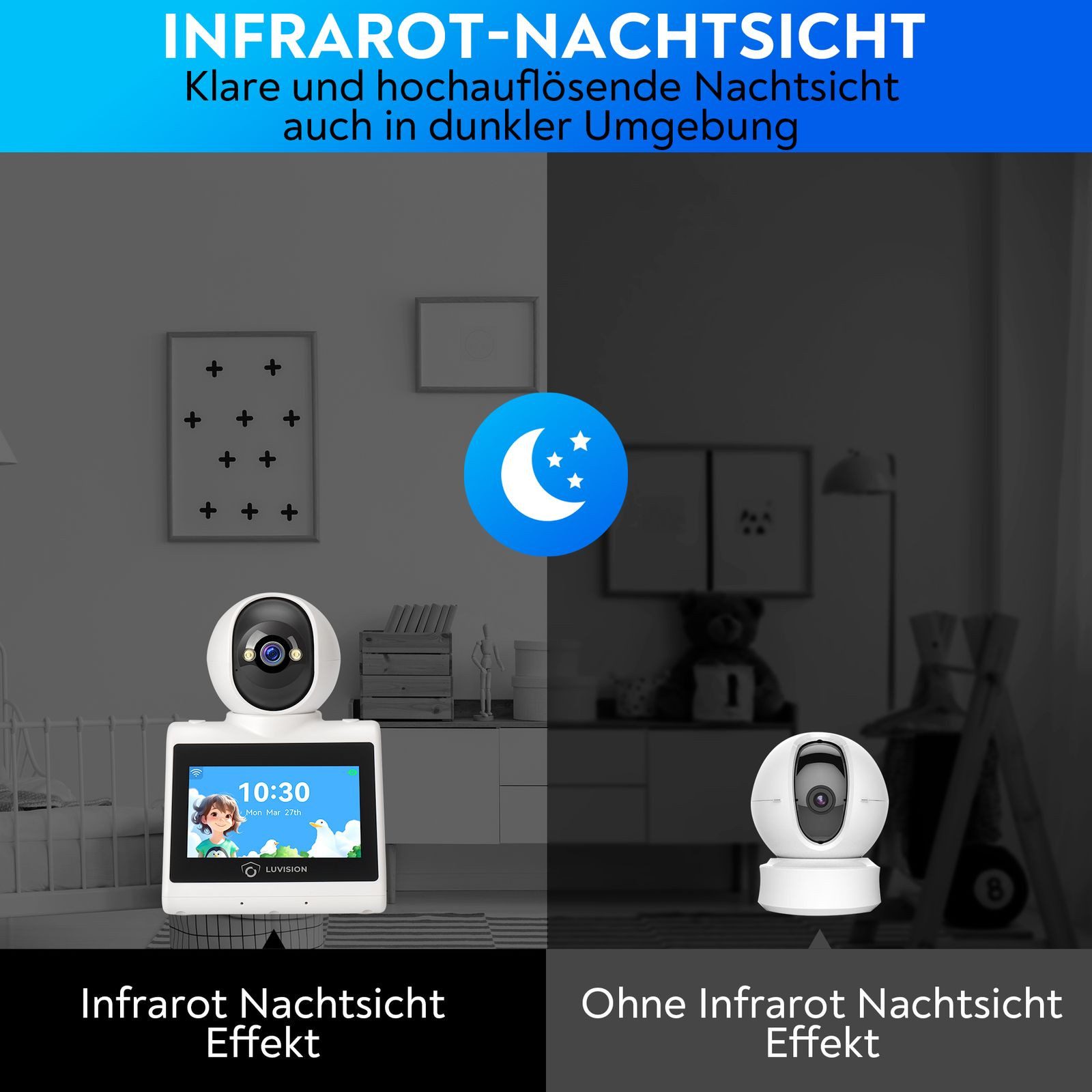 LUVISION Überwachungskamera WLAN PTZ Anrufkamera Video Telefonkamera für Senioren Autotracking 4MP (Innenbereich, 1-tlg., WLAN PTZ Überwachung Kamera Autotracki – Bild 5 von 5