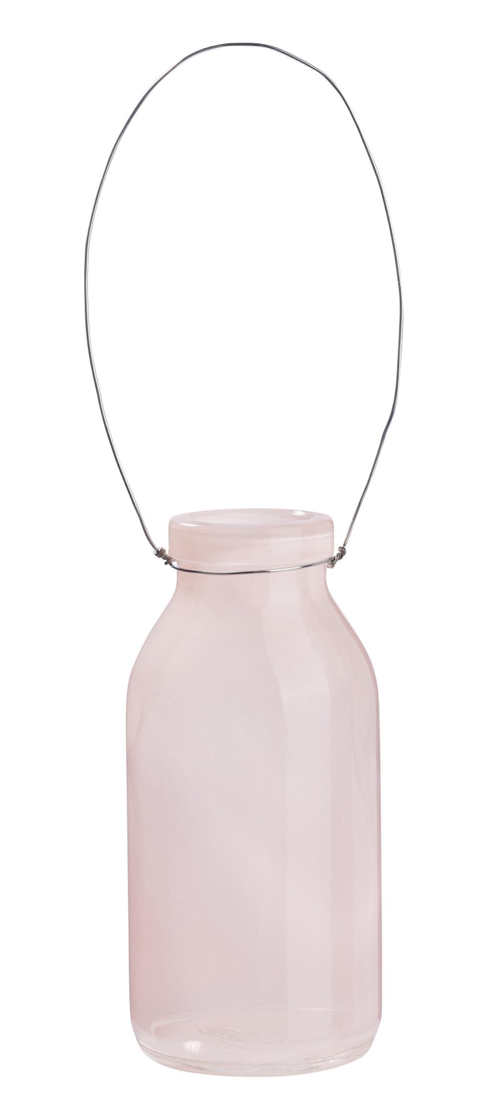 HobbyFun Deko-Glas Deko-Flasche mit Drahtbügel 10,5x4,8x3cm Rosenholz