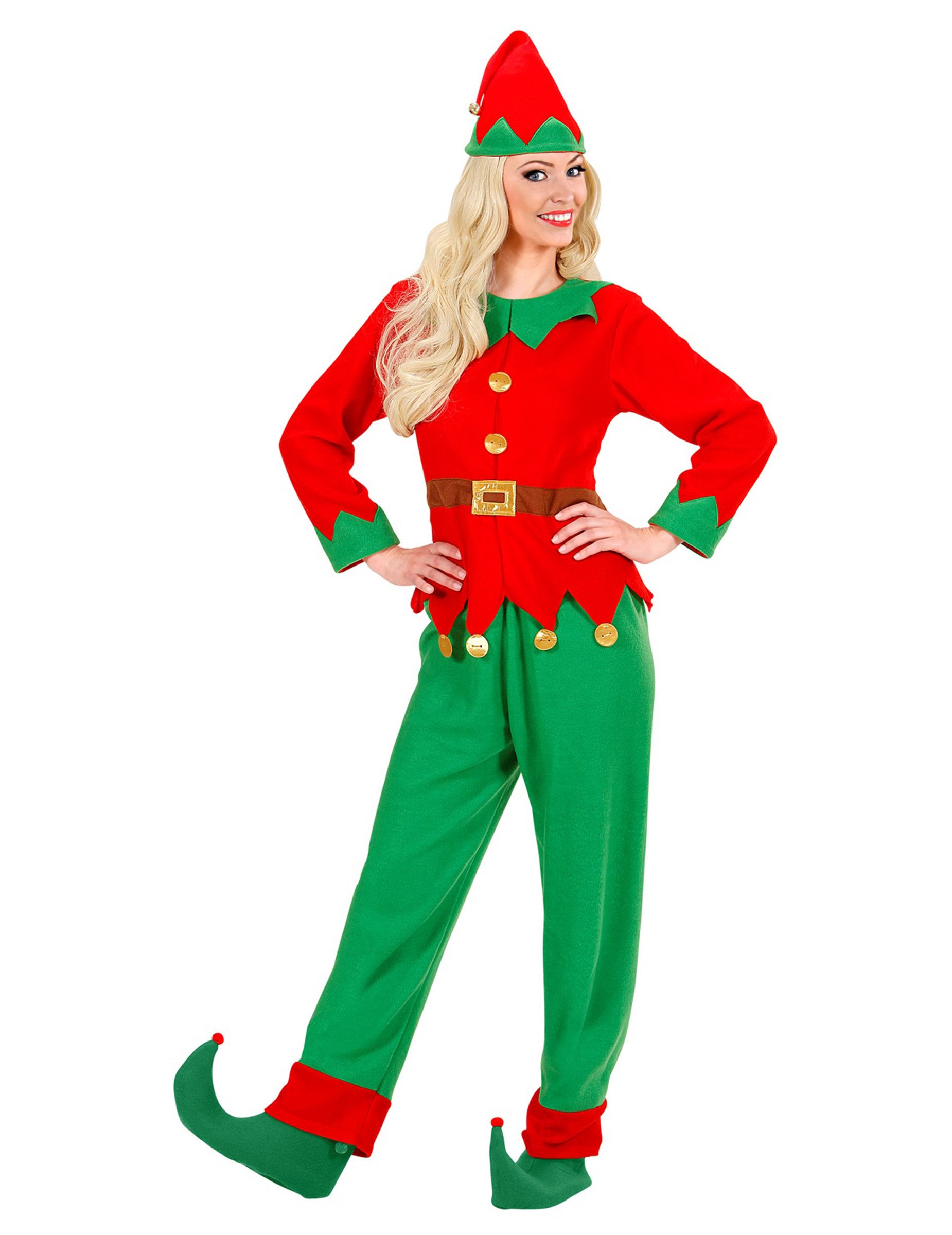 Widmann S.r.l. Kostüm Weihnachtswichtel Kostüm für Damen rot-grün