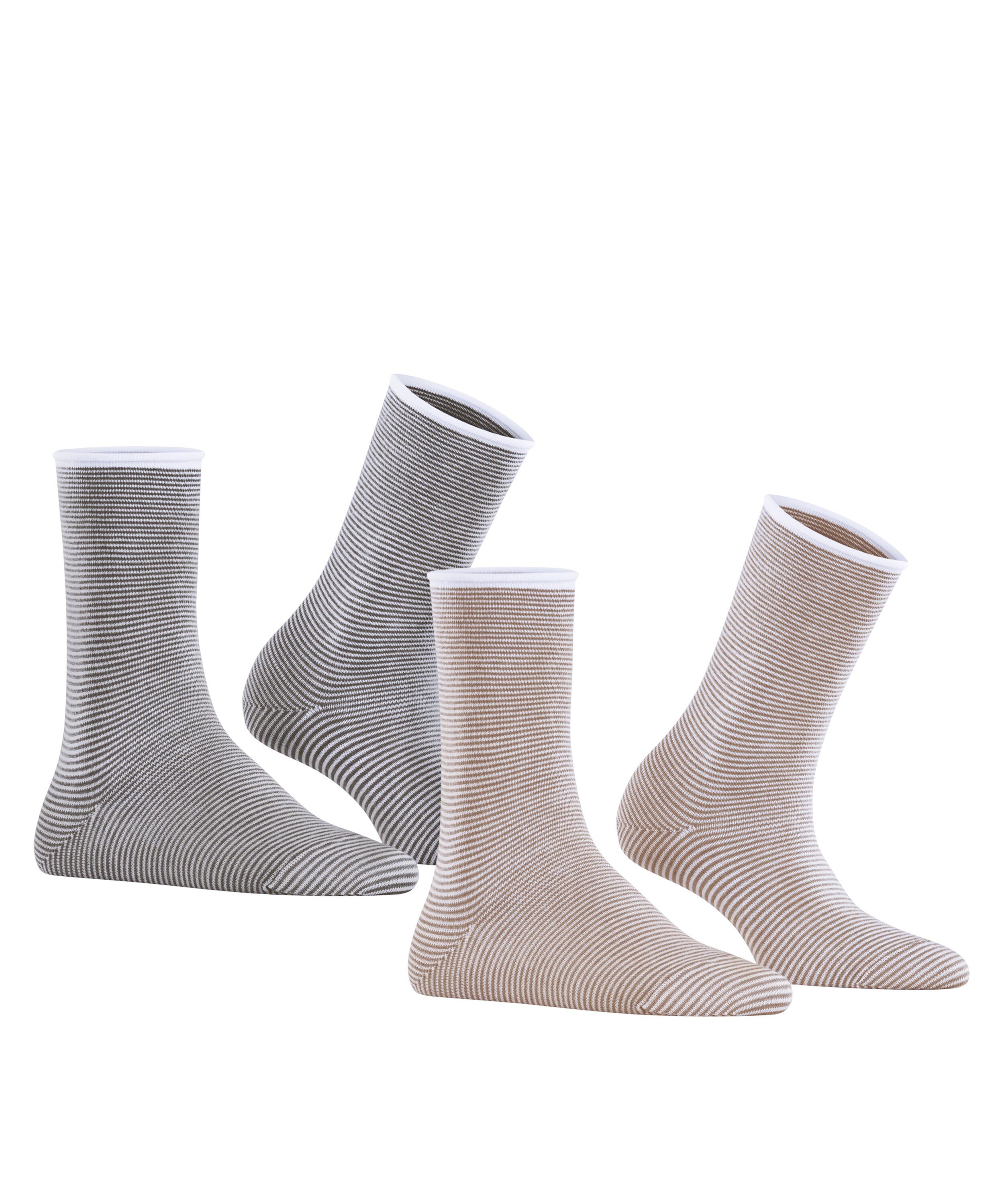 (2-Paar) (0080) Allover Stripe sortiment Esprit 2-Pack Socken