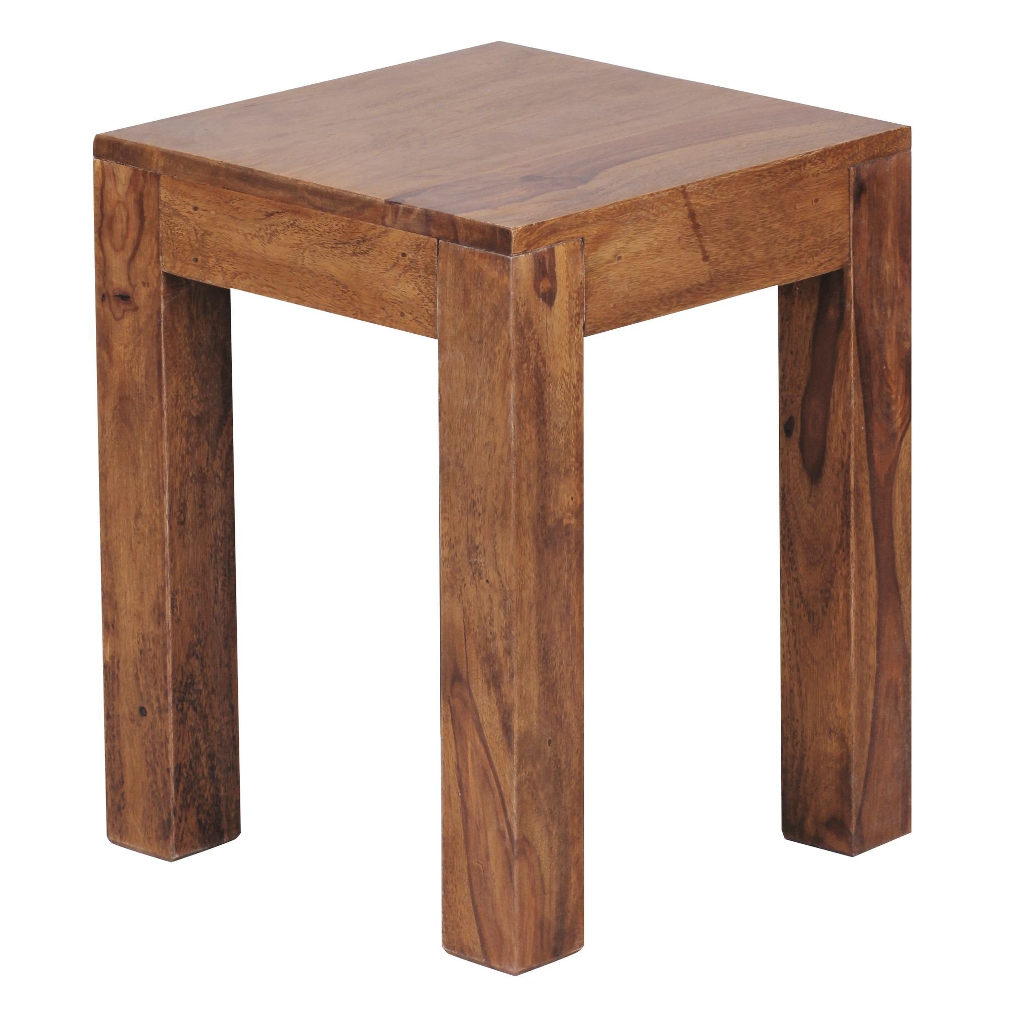 möbelando Beistelltisch Beistelltisch MUMBAI x cm Wohnzimmer-Tisch 35 x MUMBAI 35 Sheesham 35 Landhaus-Stil dunkel-braun Design Massiv-Holz Sheesham Massiv-Holz Beistelltisch Couchtisch 35