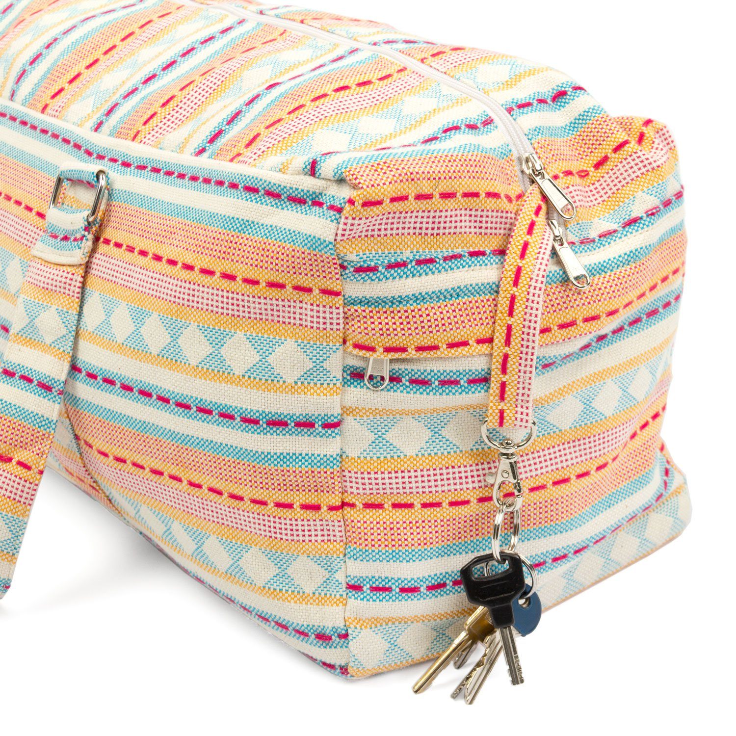 bodhi Yogatasche Yoga Kit Bag, ETHNO Collection, apricot-hellblau gemustert – Bild 5 von 5