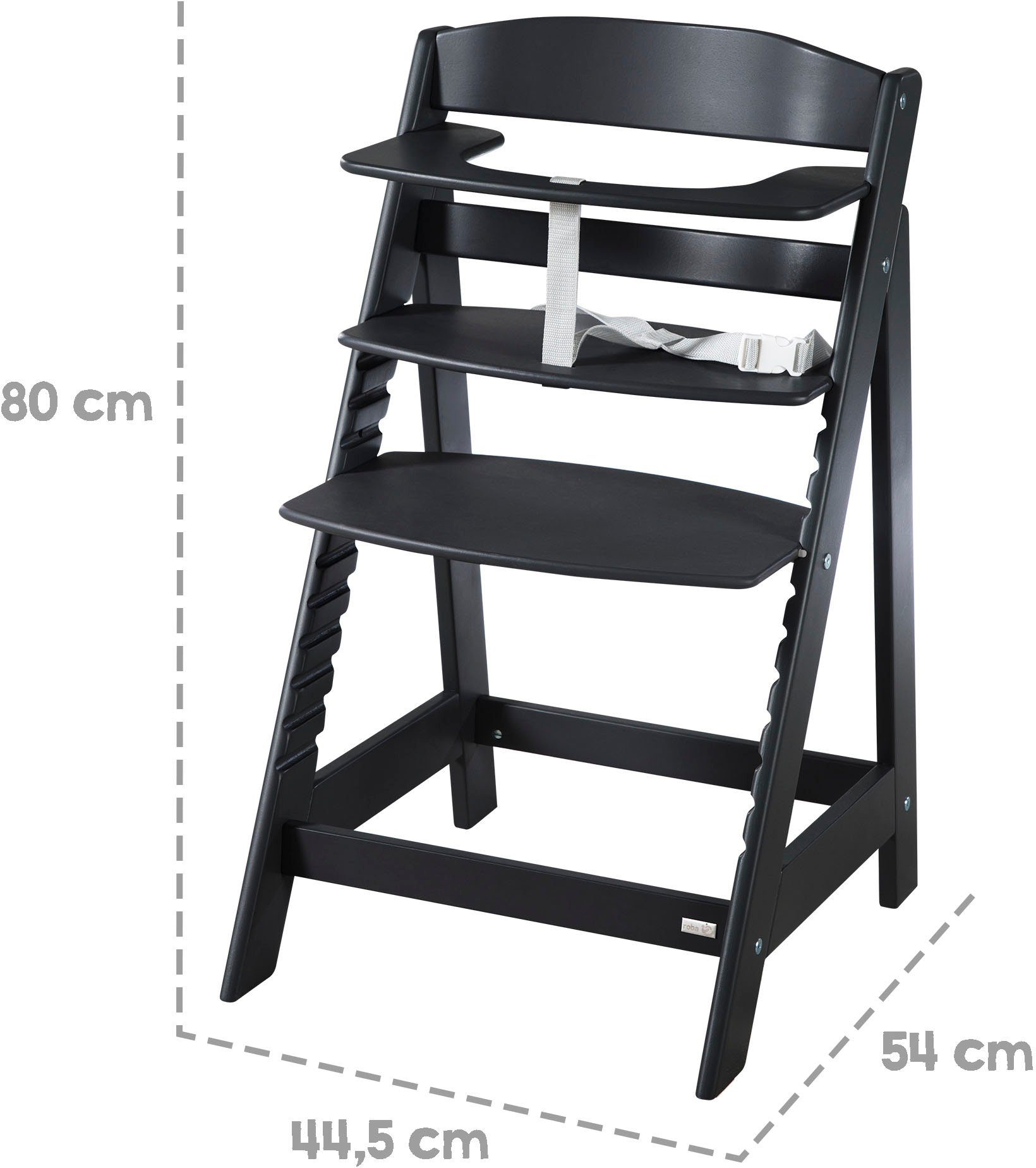 roba® Holz Sit schwarz, Flex, Up Hochstuhl aus