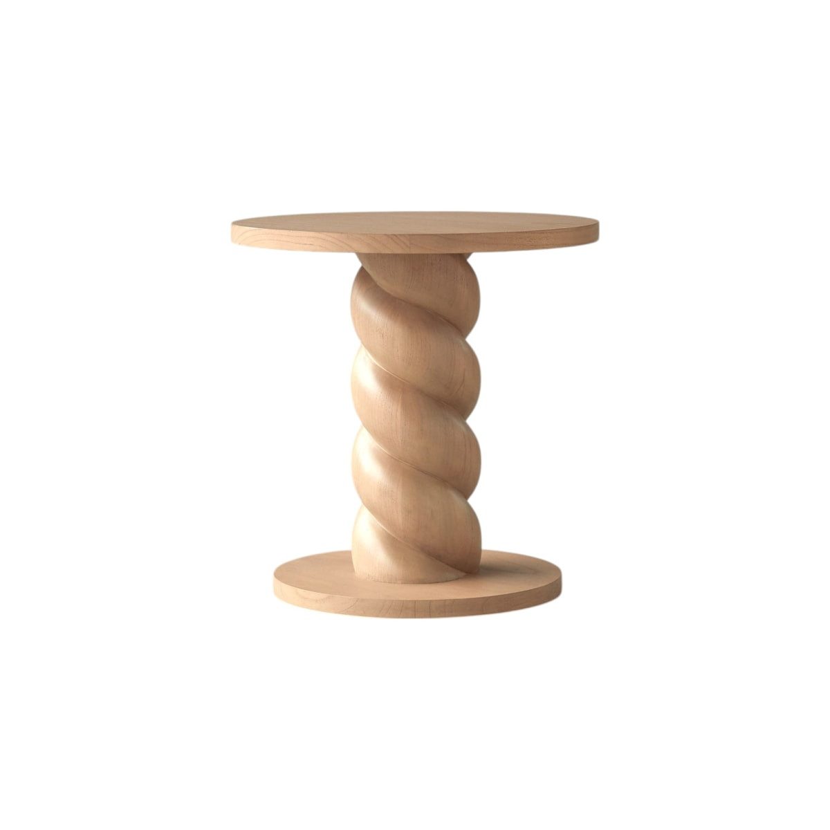 Tikamoon Beistelltisch Ablagetisch Liza Cream aus Mindiholz