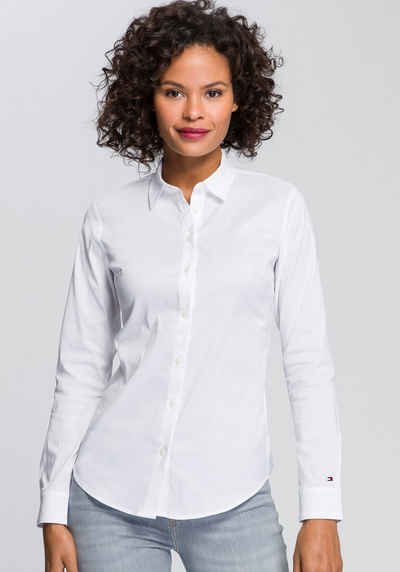 Tommy Hilfiger Hemdbluse HERITAGE SLIM FIT SHIRT mit Tommy Hilfiger Logo-Flag am Ärmel