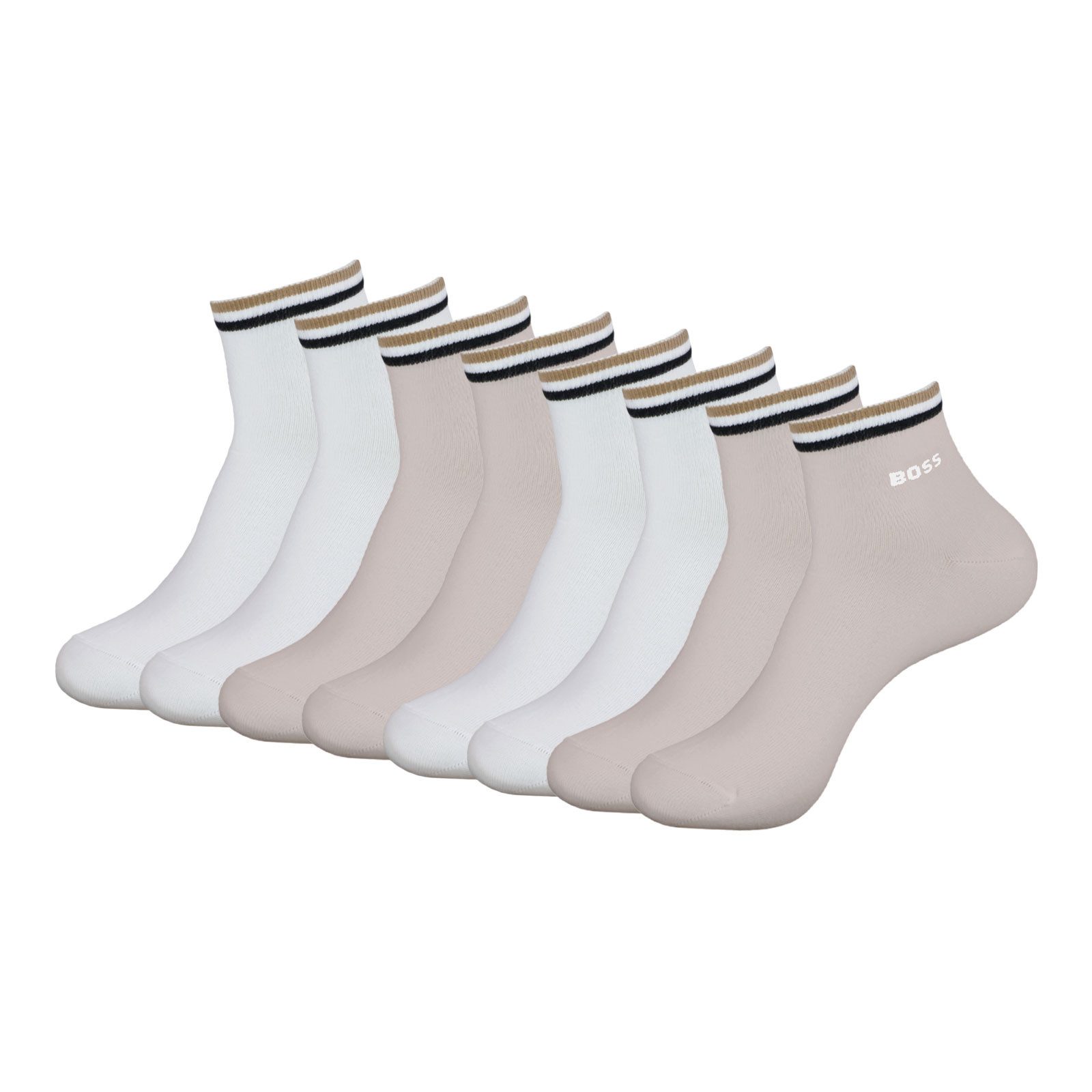 BOSS Kurzsocken SH Socks Stripe CC (4-Paar) mit BOSS Logo am Bund günstig online kaufen