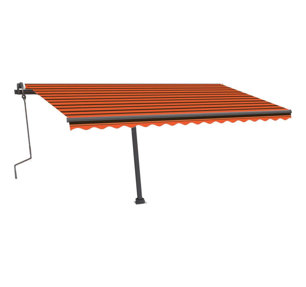Thumbnail - vidaXL Markise Standmarkise Manuell Einziehbar 400x300 cm Orange/Braun (1-St)