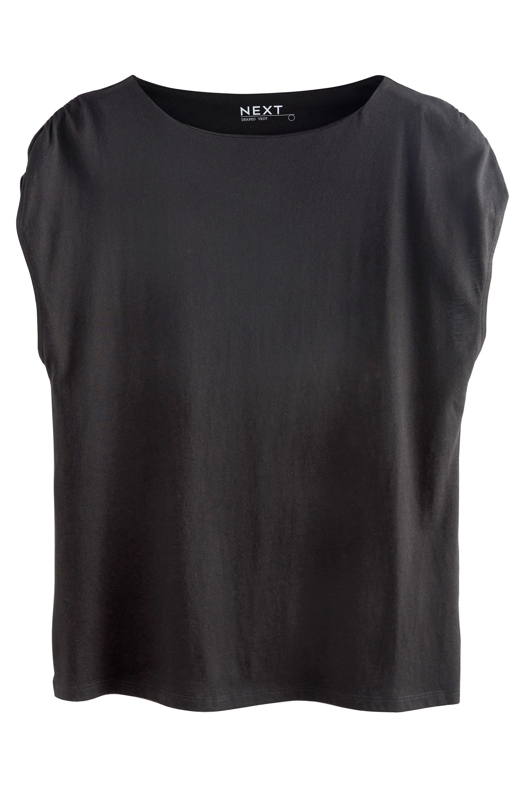 Next Shirttop Ärmelloses, drapiertes Top aus Baumwollgemisch (1-tlg)