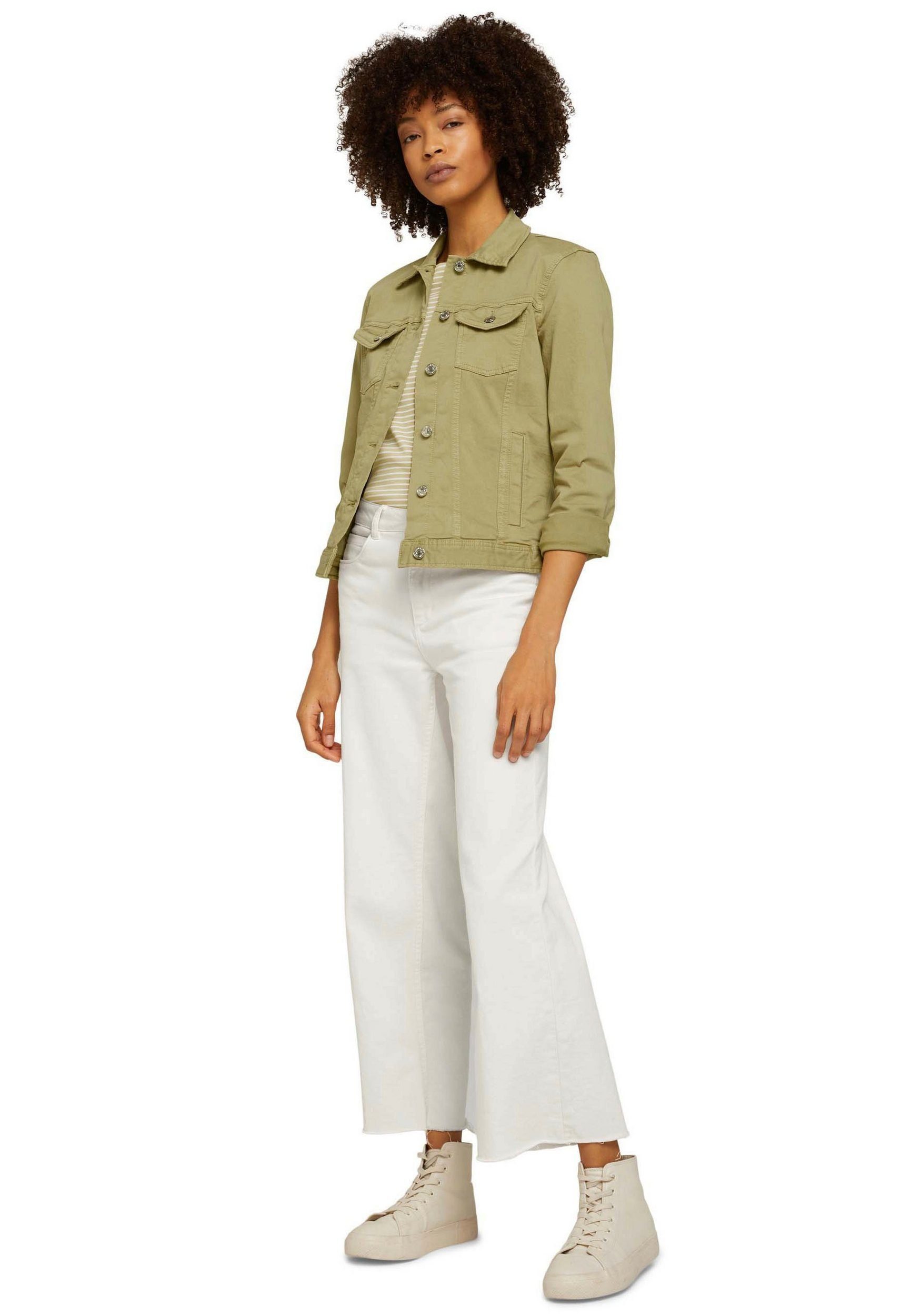 Aniston CASUAL leicht white ausgefranstem Beinabschluss 7/8-Jeans mit