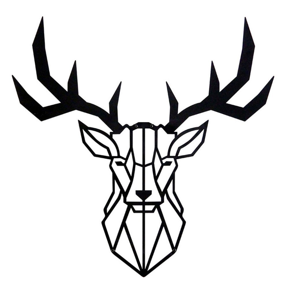 Hansmeier Wanddekoobjekt Wanddeko aus Metall, für Außen & Innen, Motiv Hirs günstig online kaufen