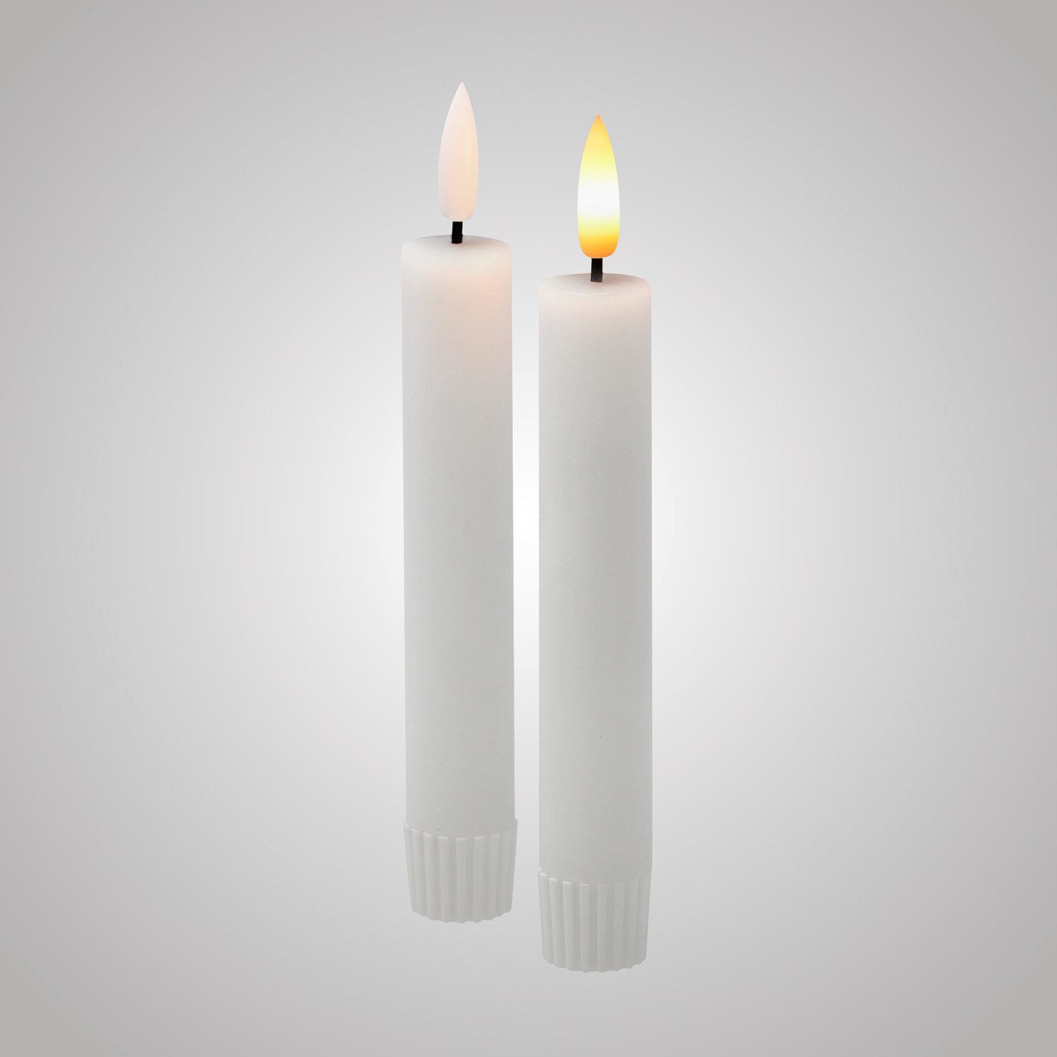 LED Universum LED-Kerze LED Echtwachs Stabkerze 2er Set weiß 15,5cm günstig online kaufen