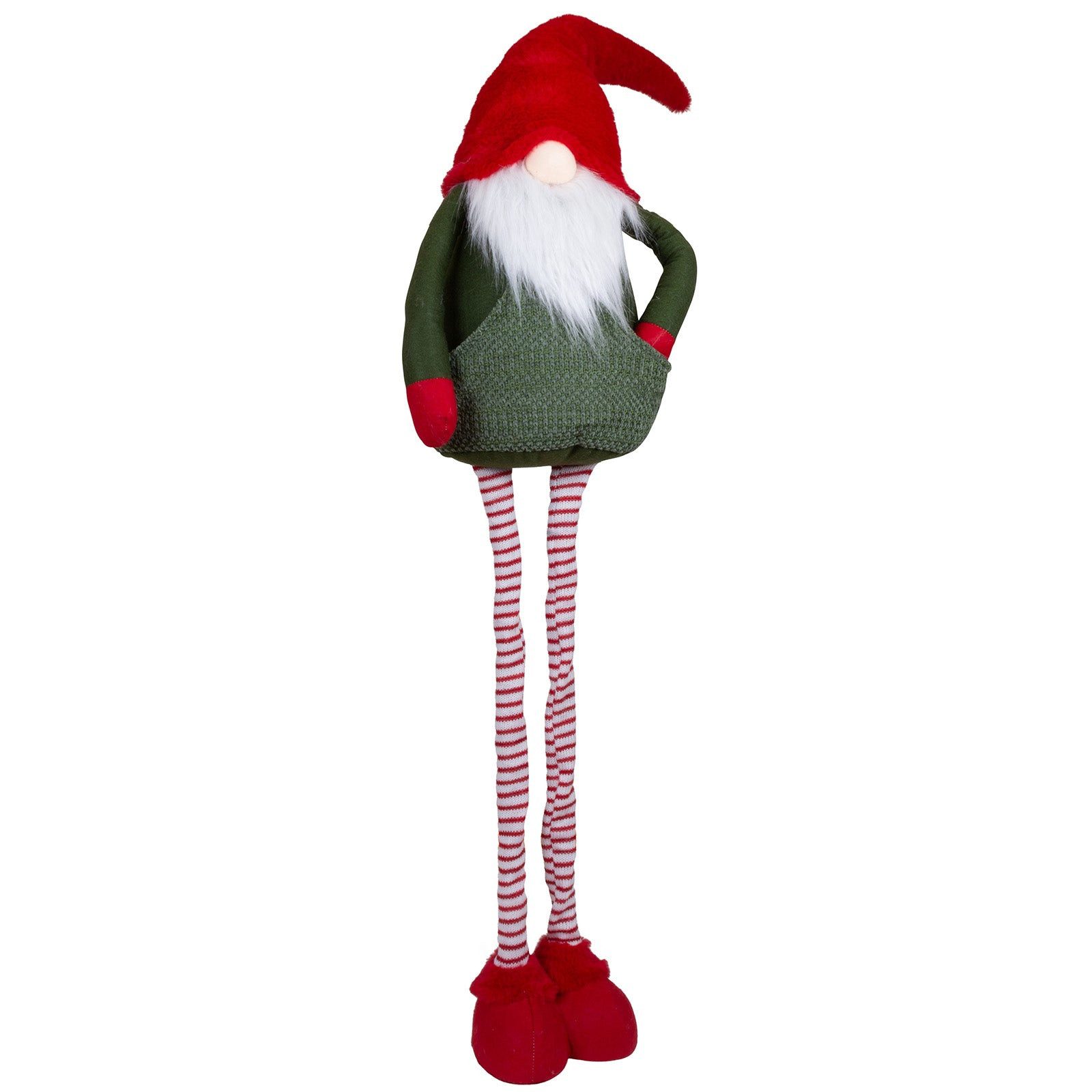 Christmas Paradise Wichtel XL Weihnachtsfigur 50-85 cm (90-125 cm) (Dekofigur, 1 St., Gnom), ausziehbare Teleskopbeine, rot-grün