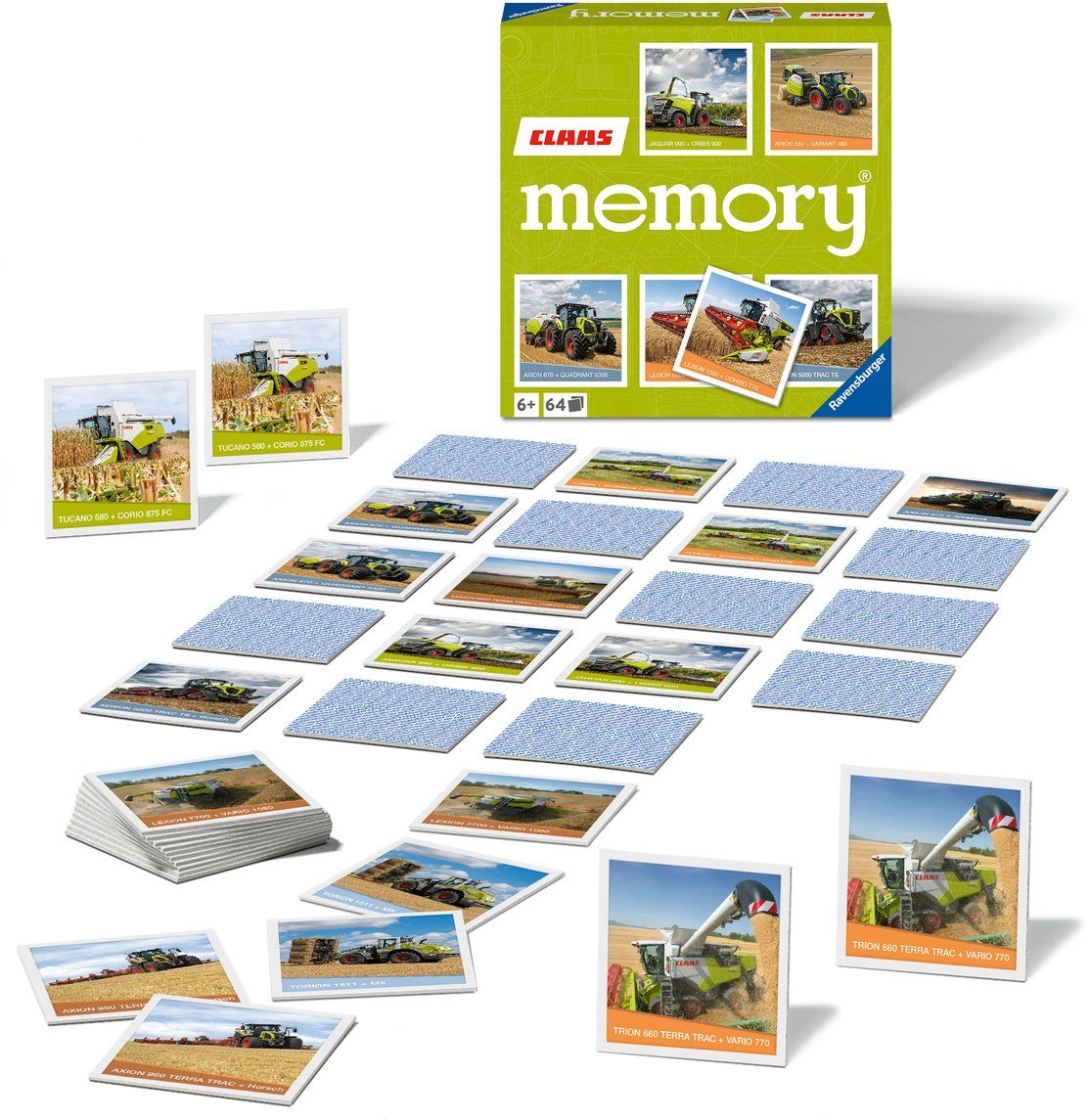 Ravensburger Spiel 64 Karten Ravensburger Kinderspiel Kartenlegespiel memory CLAAS 20882