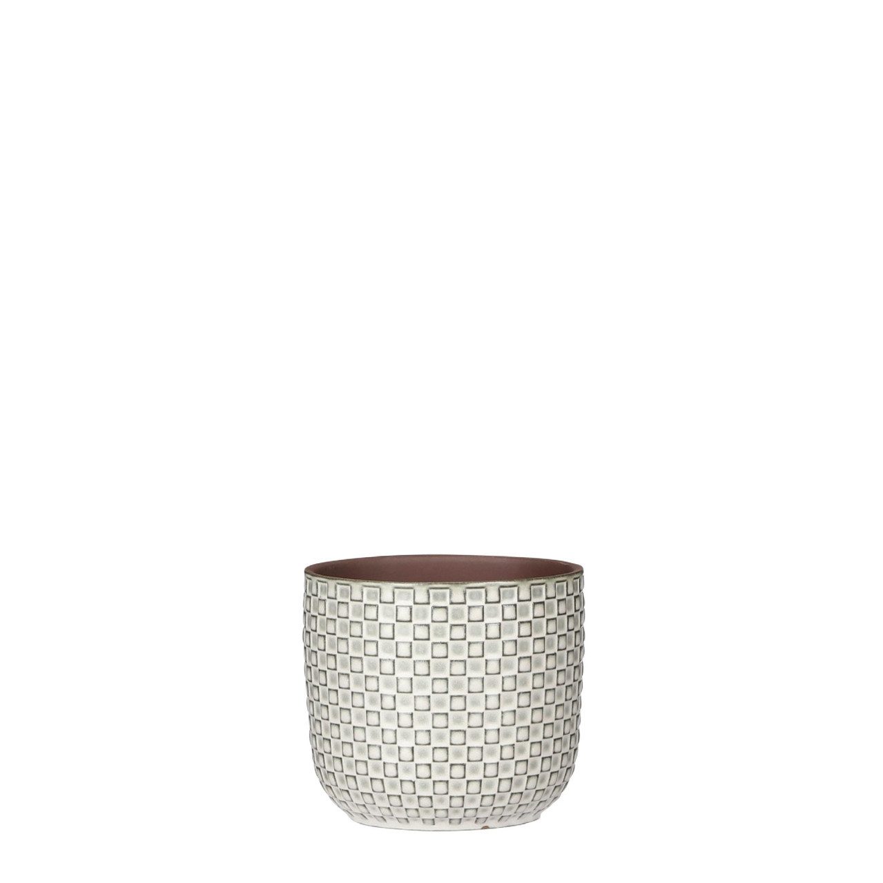 Mica Decorations Blumentopf Mica Keramikübertopf Daan rund weiss Ø 12 x H 1 günstig online kaufen