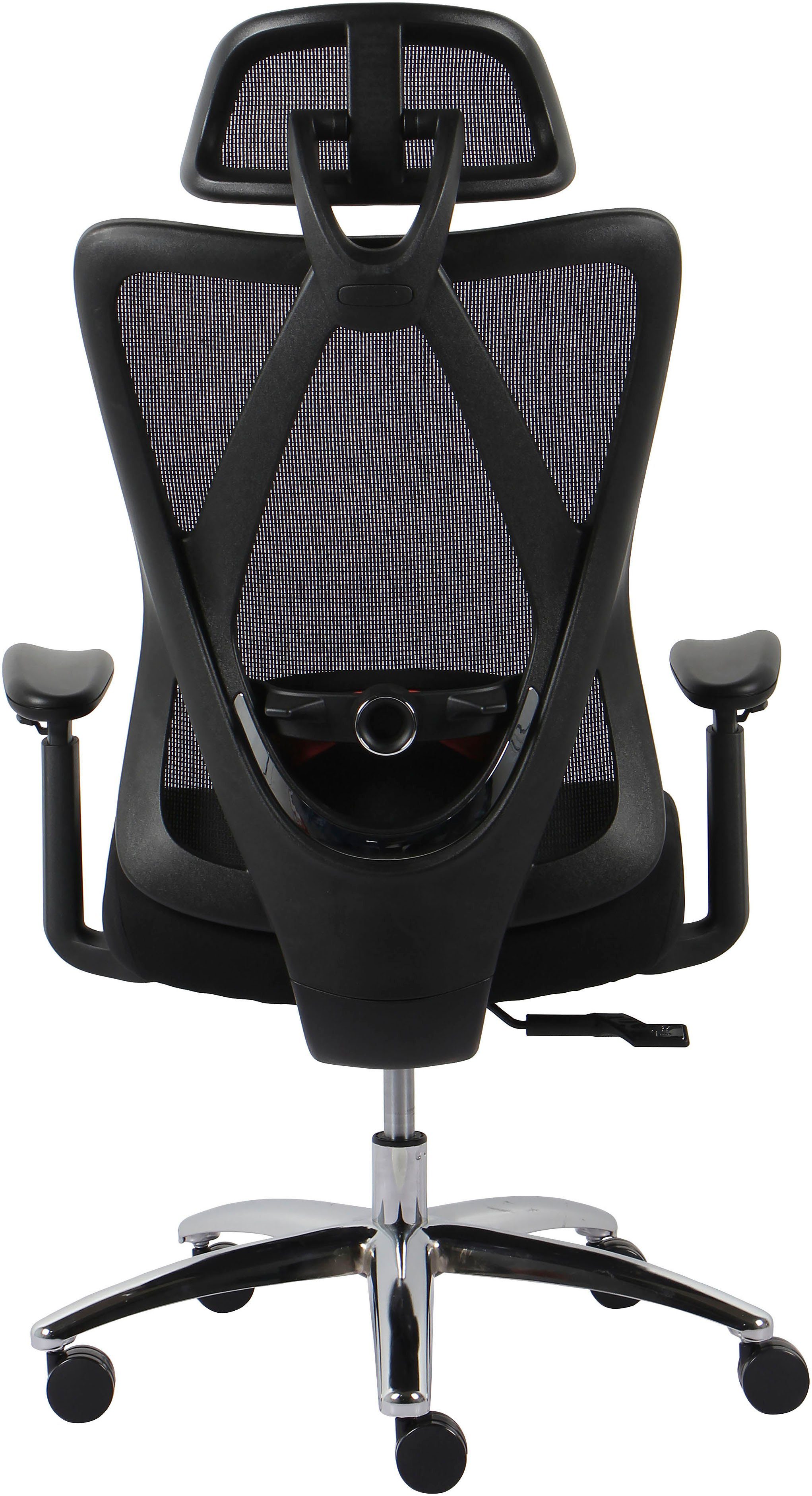 OTTO home Bürostuhl ZAMIR, verstellbare Kopfstütze, Lendenwirbelstütze, Mesh Schreibtischstuhl, Chefsessel mit Wippfunktion & Hartbodenrollen