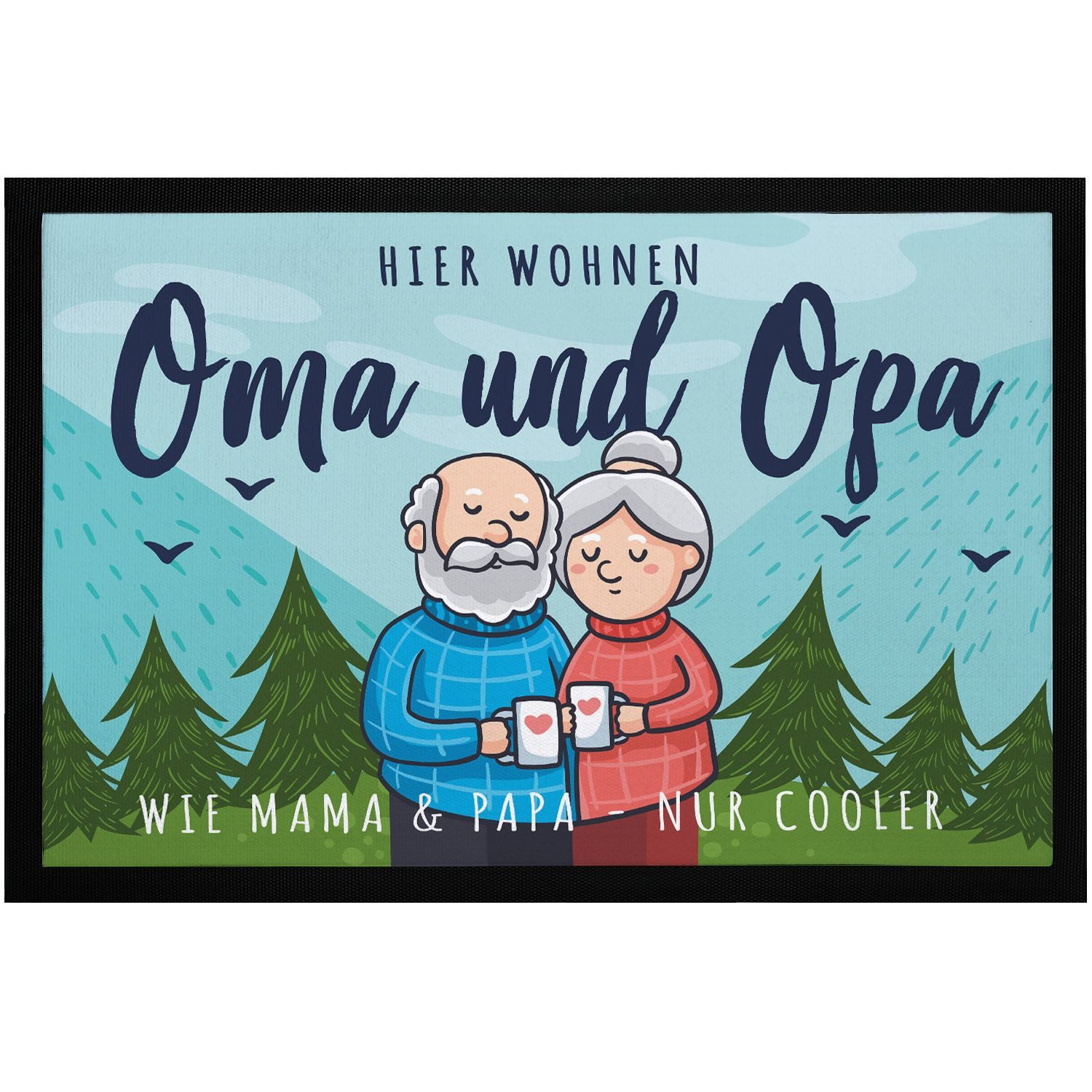 SpecialMe Fußmatte Fußmatte Geschenk Hier wohnen Oma und Opa Großeltern Ges günstig online kaufen