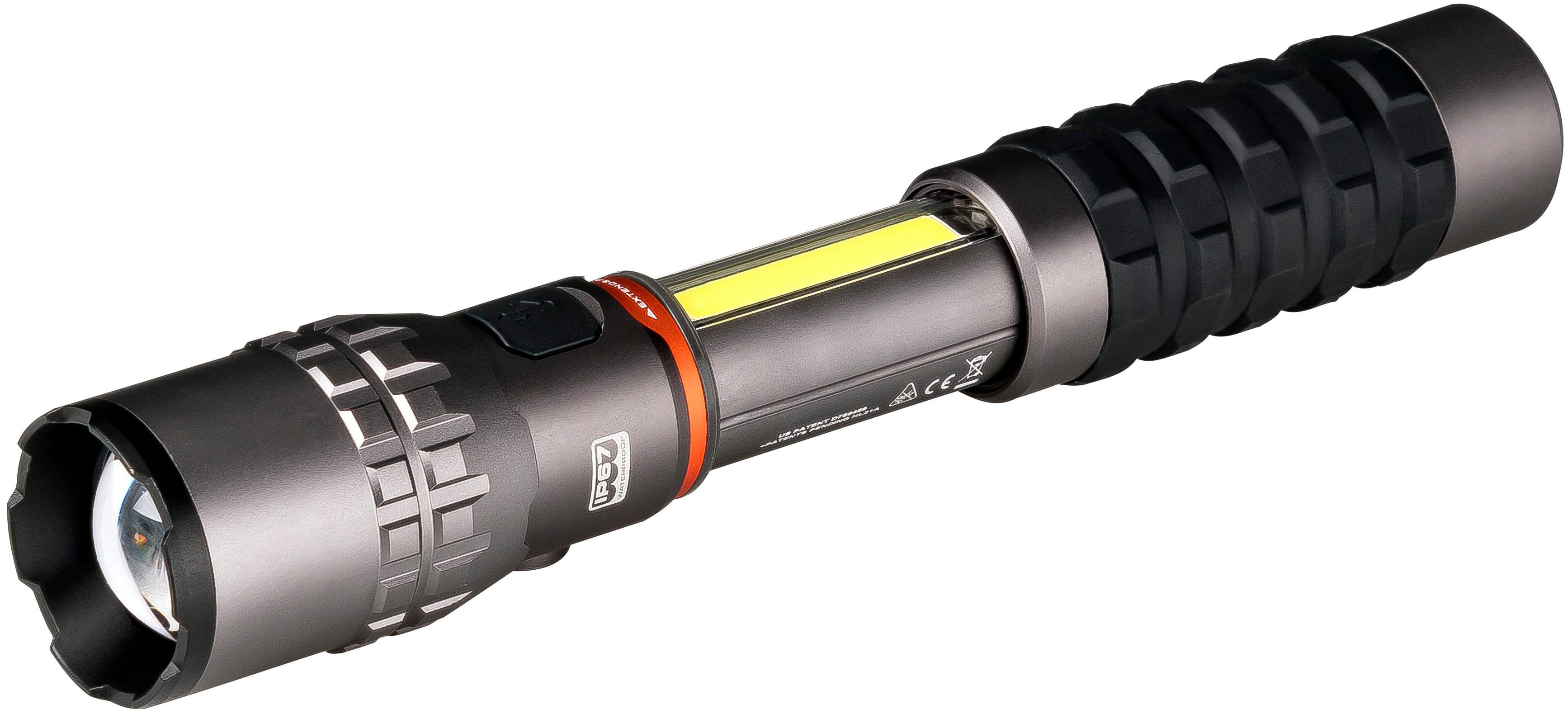 NEBO LED Taschenlampe Nebo SLYDE KING 2K (Set, 2-St., Taschenlampe inkl. Ladekabel), 2.000-Lumen-Lampe-4-fach-Zoom sowie 500-Lumen-C•O•B-Arbeitsleuchte