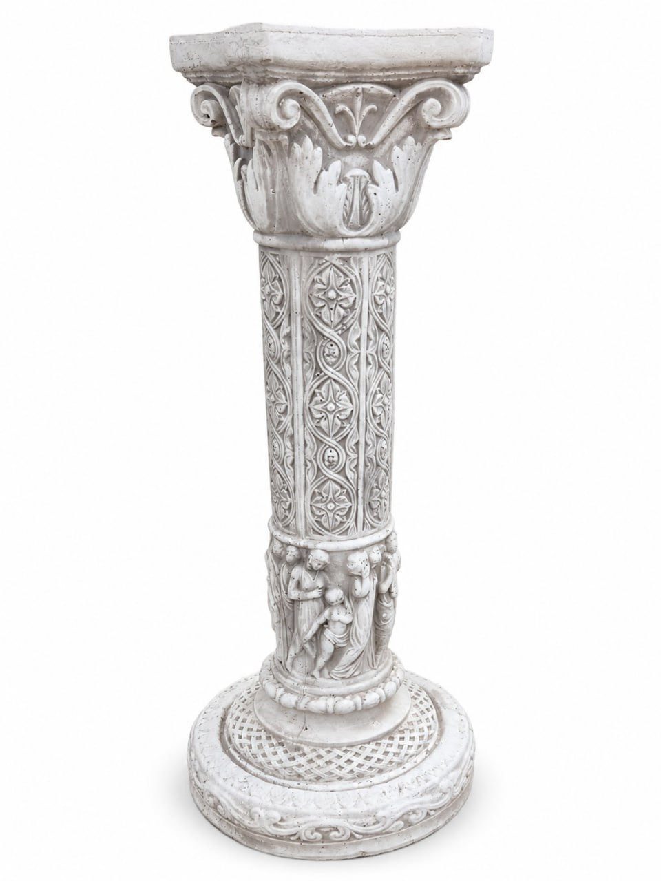 Xlmoebel Dekofigur Dekorative Antiksäule mit Reliefornamenten Klassische Wohnidee Sofort (Dekorative Antiksäule, Dekorative Antiksäule), Hergestellt in Europa