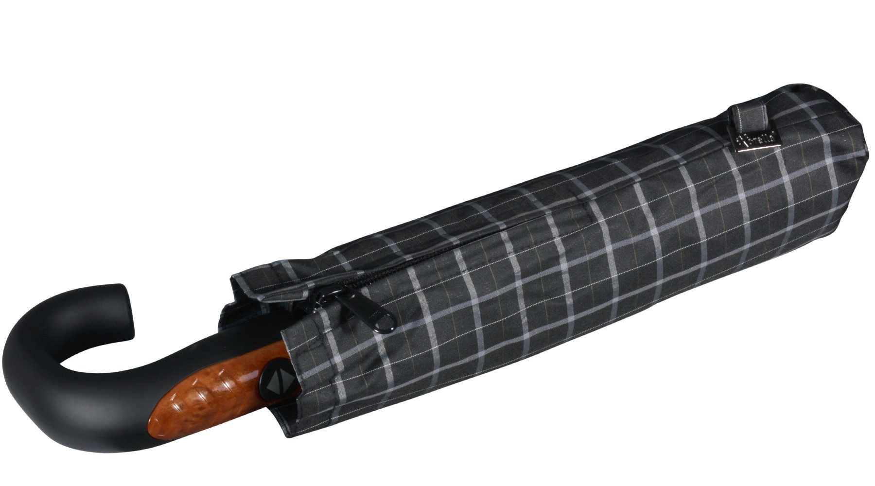 iX-brella Taschenregenschirm mit Auf-Zu-Automatik und 10 Streben, großer, stabiler Herrenschirm