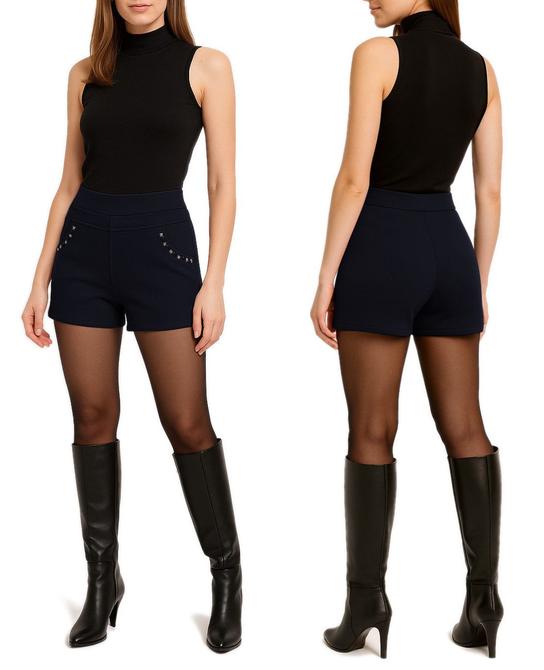 dy_mode Thermohose Gefütterte Thermo-Hotpants mit Innenfutter warme Damen W günstig online kaufen
