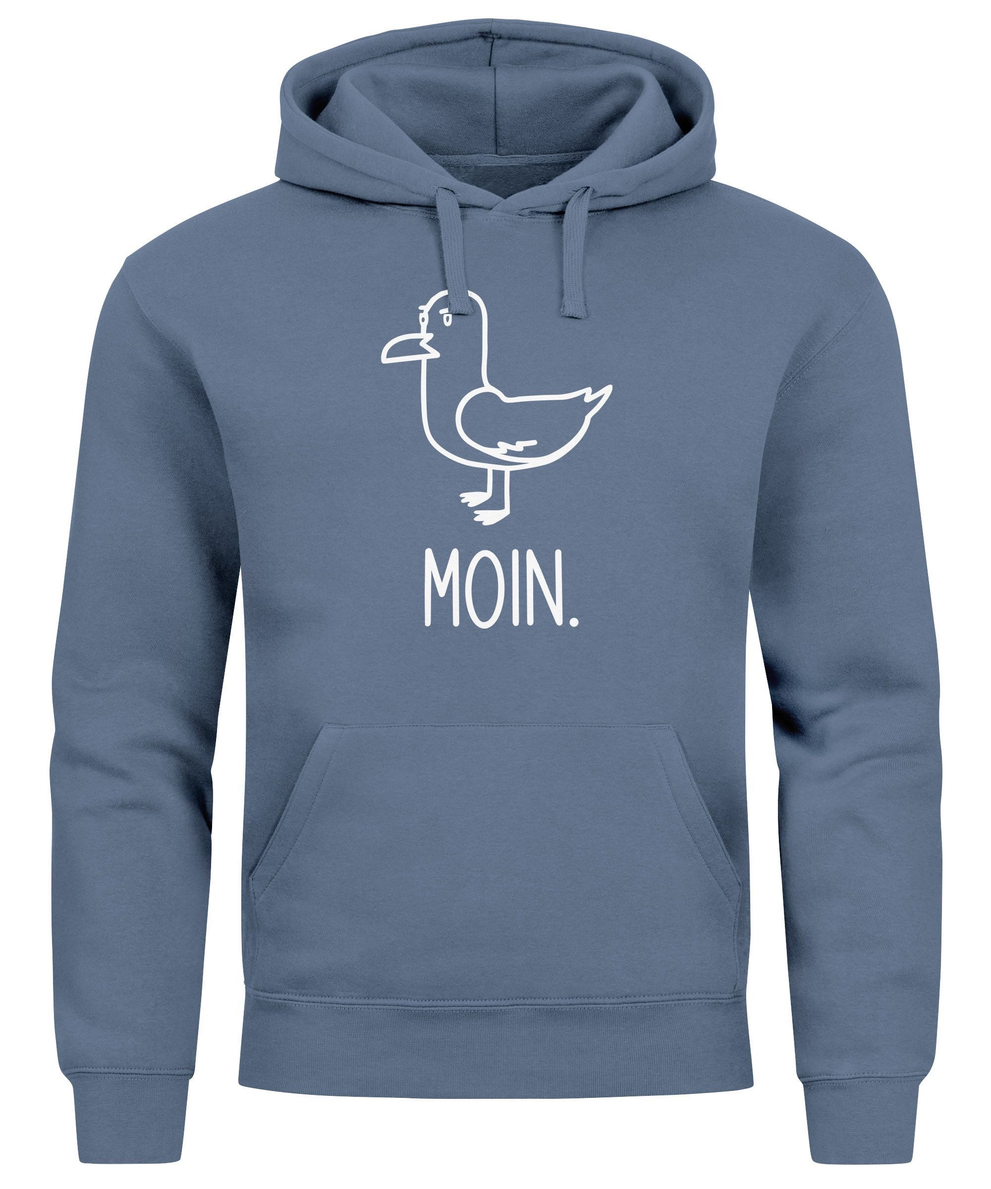 MoonWorks Hoodie Hoodie Herren Frontprint Moin Möwe Geschenk für Nordlichte günstig online kaufen