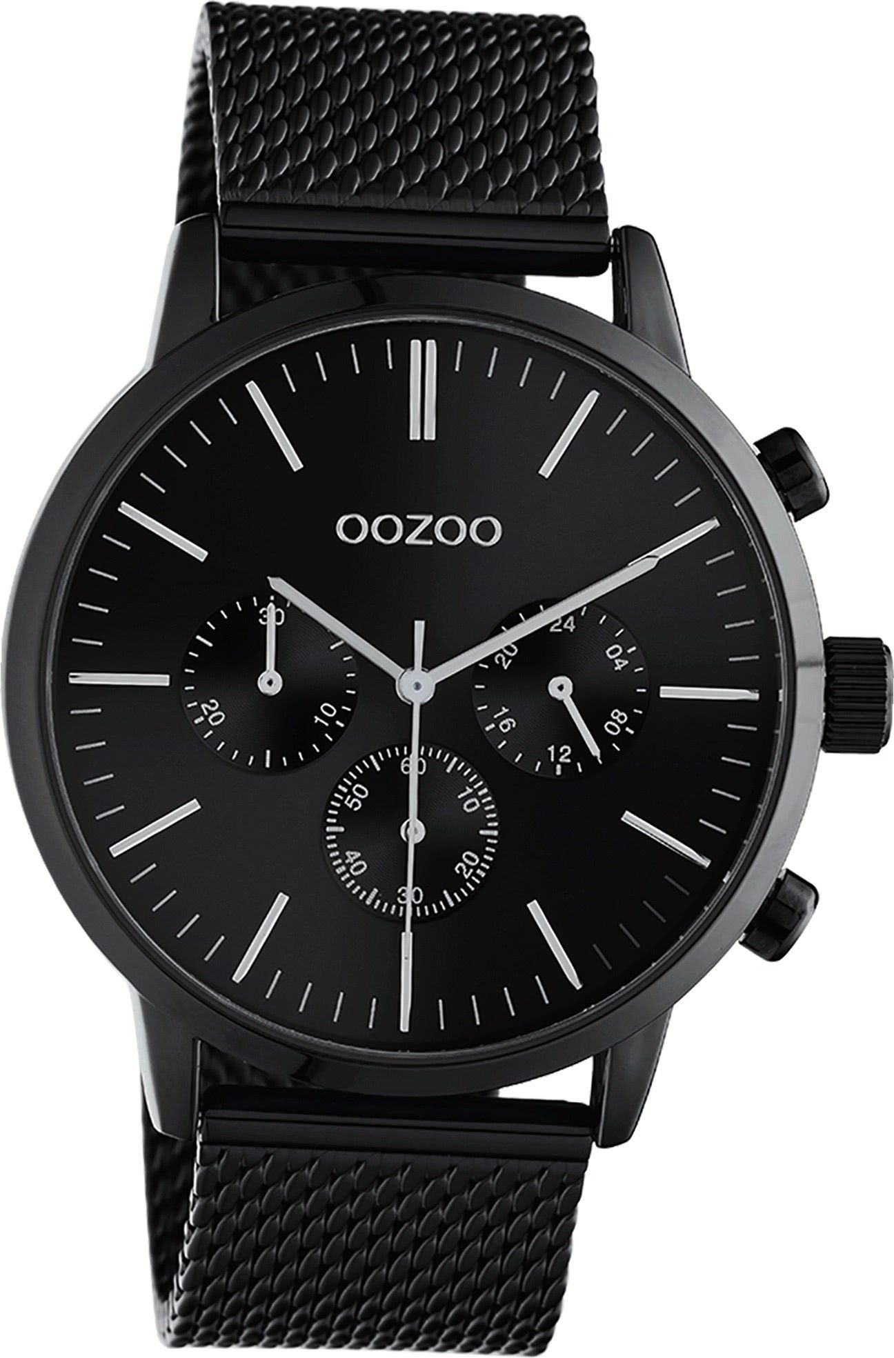 Oozoo Quarzuhr groß Unisex Herrenuhr 10914 Edelstahl OOZOO (45mm) schwarz, Analog, Uhr Damen, Edelstahlarmband Gehäuse, rundes