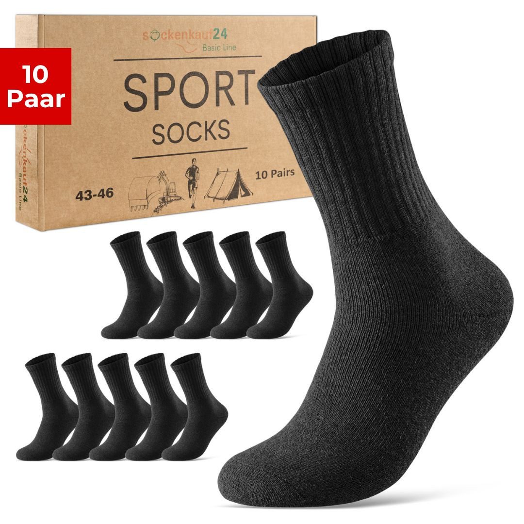 sockenkauf24 Tennissocken 10 Paar Damen & Herren Спортивные носки atmungsaktiv Arbeitssocken Baumwolle