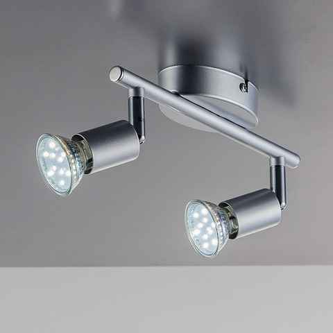 B.K.Licht LED Deckenleuchte, Leuchtmittel wechselbar, Warmweiß, LED Deckenlampe Wohnzimmer schwenkbar inkl. 3W 250lm GU10 Decken-Spot